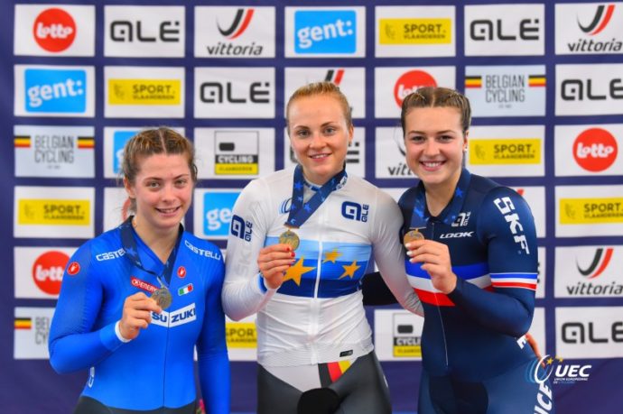 PODIO 500M DONNE U23 EUROPEI PISTA 5TH DAY 2019 DAR0506