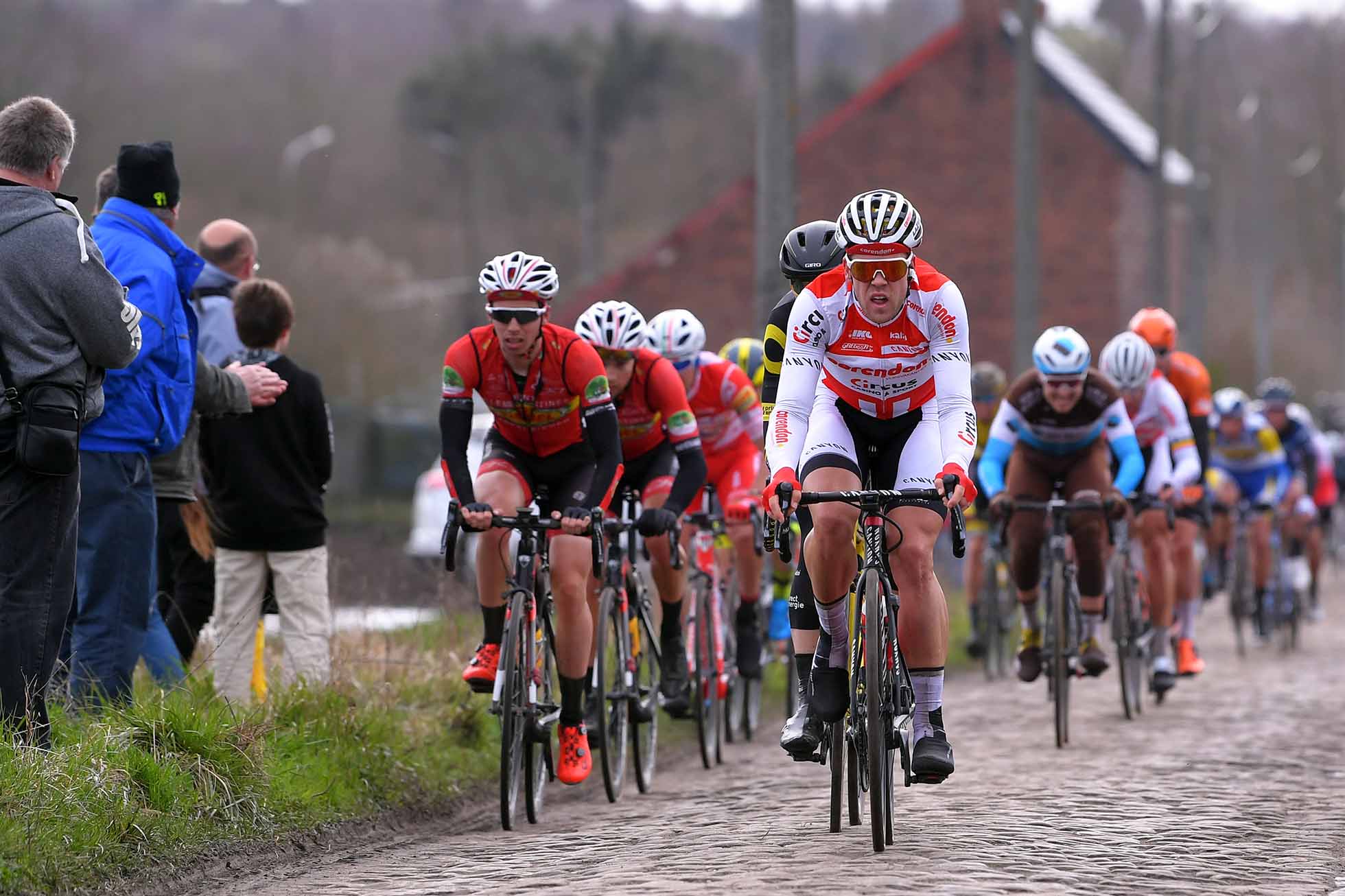 DOUR, BELGIUM - MARCH 05: Norman Hansen of Denmark and Team Corendon - Circus / Cobblestones / during the 51st Grand Prix Le Samyn 2019 a 201,4km race from Quaregnon to Dour 826m / @GPSamyn / on March 05, 2019 in Dour, Belgium. (Photo by Luc Claessen/Getty Images)