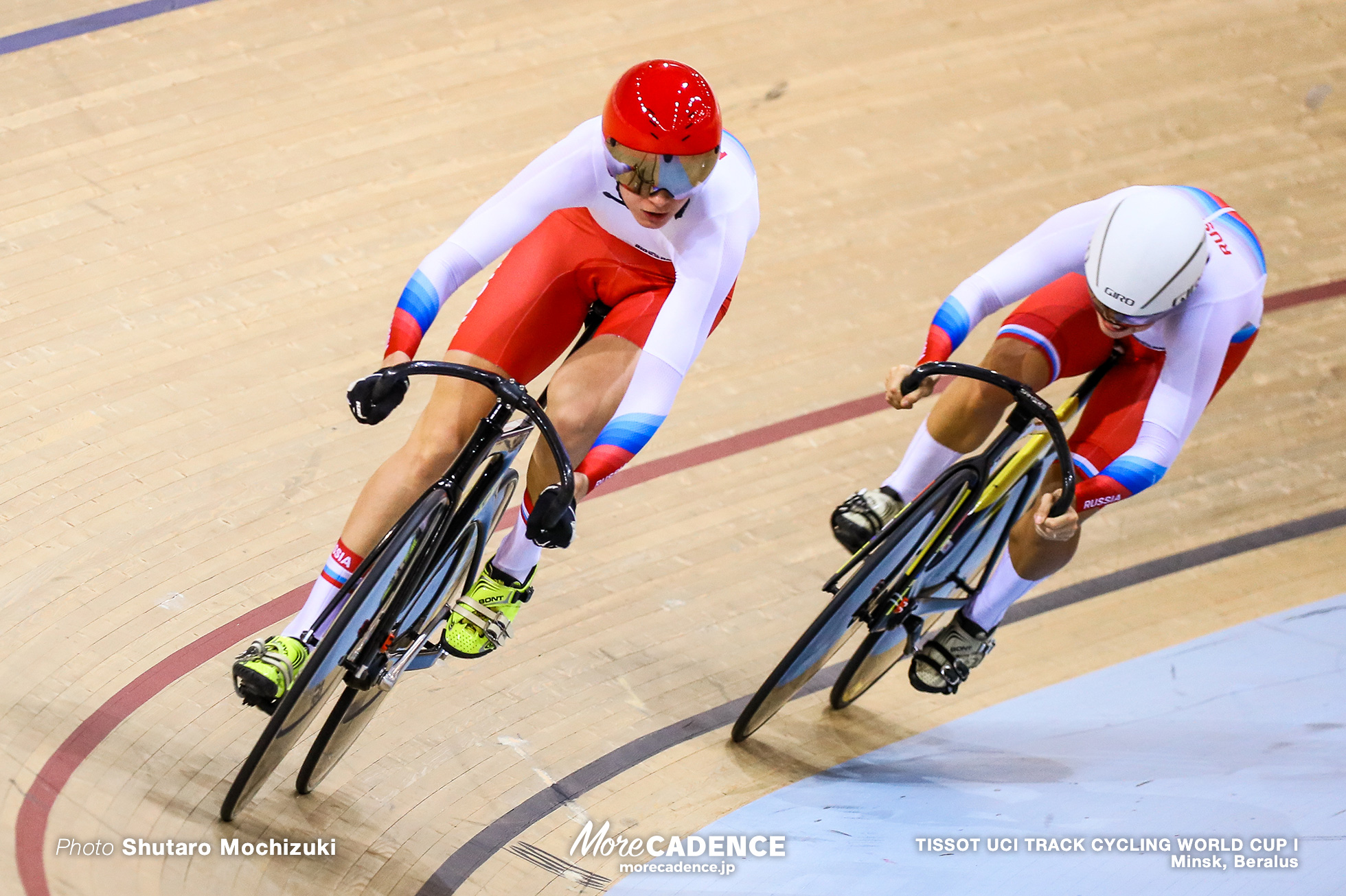 Russia (Ekaterina Gnidenko, Natalia Antonova), Final / Women's Team Sprint / TISSOT UCI TRACK CYCLING WORLD CUP I, Minsk, Beralus