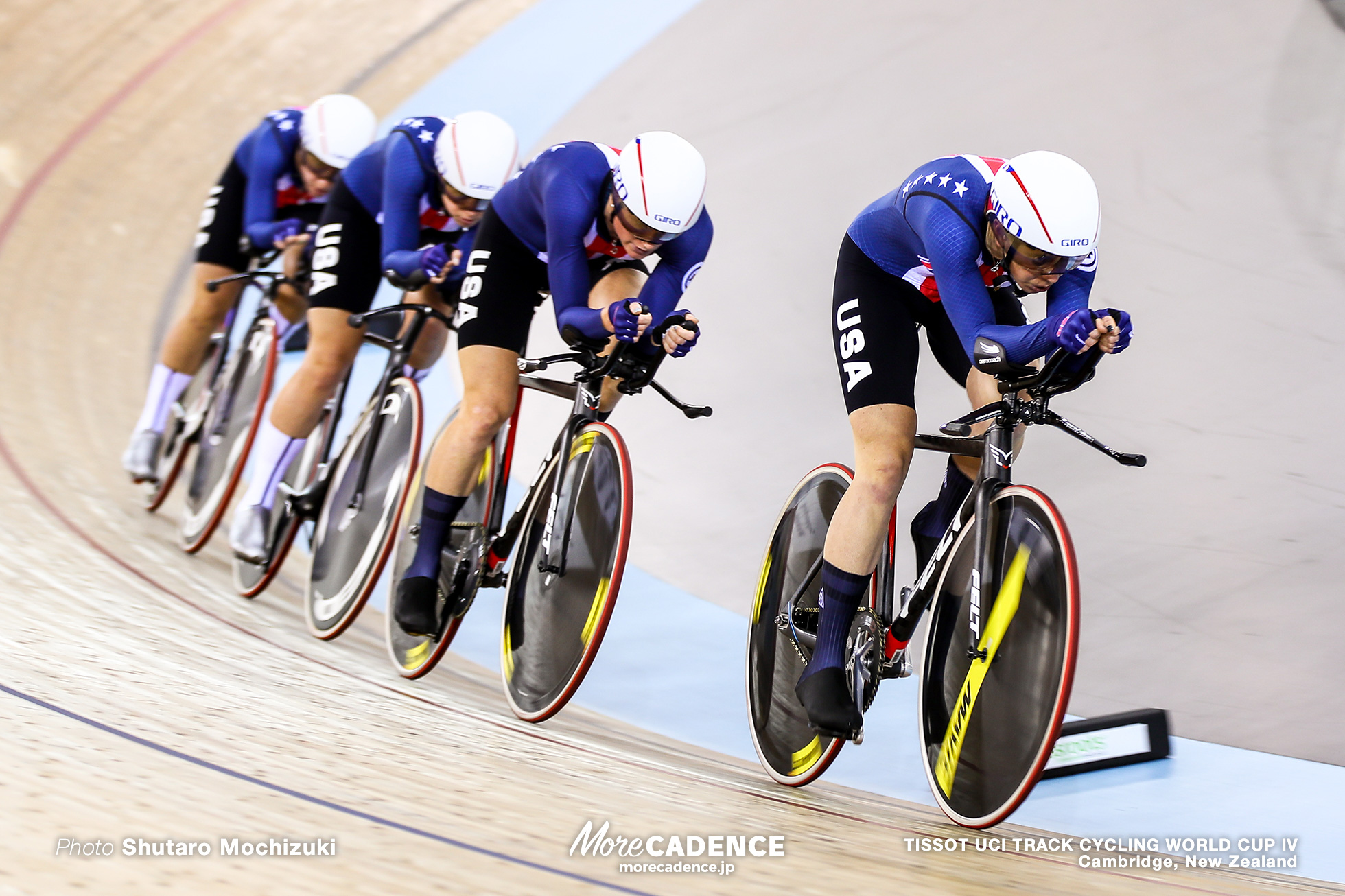 1st Round / Women's Team Pursuit / TISSOT UCI TRACK CYCLING WORLD CUP IV, Cambridge, New Zealand, Christina BIRCH クリスティーナ・バーチ Jennifer VALENTE ジェニファー・バレンテ Emma WHITE エマ・ホワイト Lily WILLIAMS リリー・ウィリアムズ