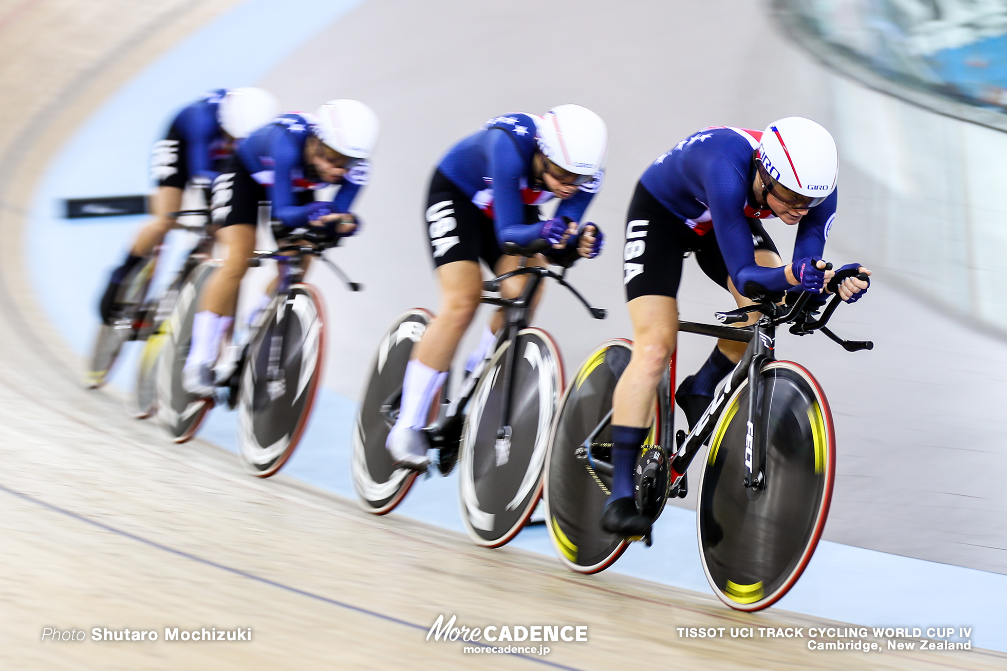 1st Round / Women's Team Pursuit / TISSOT UCI TRACK CYCLING WORLD CUP IV, Cambridge, New Zealand, Christina BIRCH クリスティーナ・バーチ Jennifer VALENTE ジェニファー・バレンテ Emma WHITE エマ・ホワイト Lily WILLIAMS リリー・ウィリアムズ