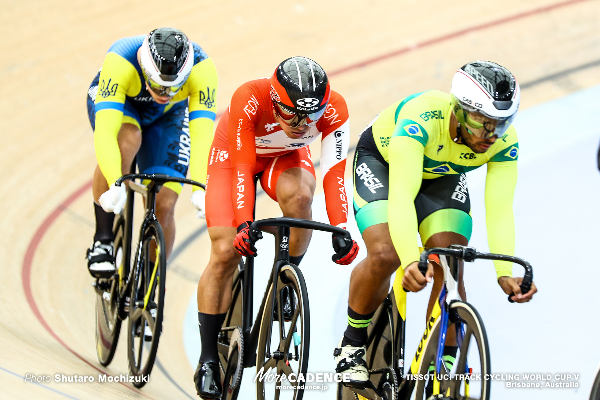 Repechage / Men's Keirin / TISSOT UCI TRACK CYCLING WORLD CUP V, Brisbane, Australia, Joao Vitor da SILVA ジョアン・ビトール・ダ・シルバ 脇本雄太 Dmytro STOVBETSKYI ドミトロ・ストフベツキー