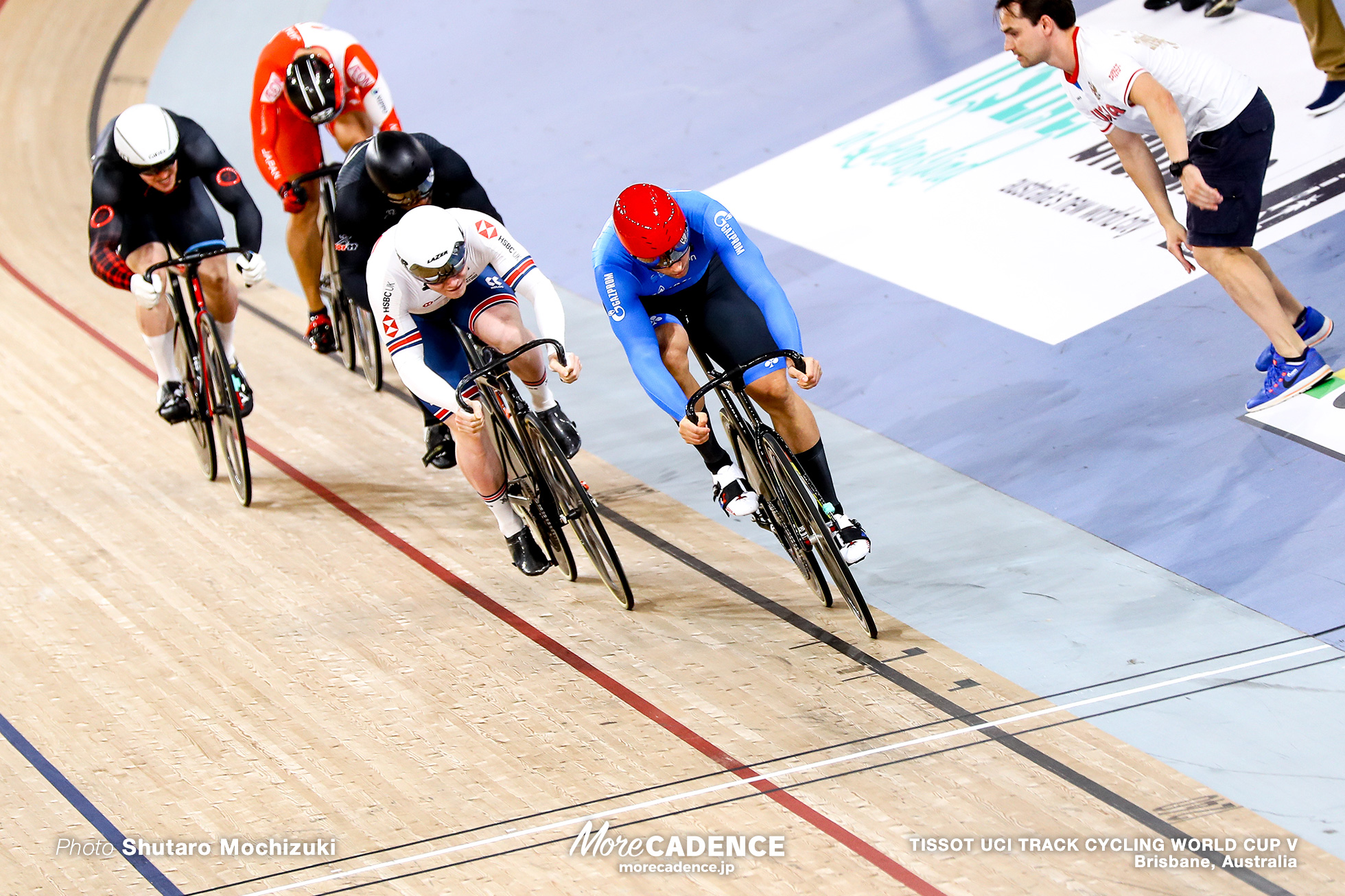 2nd Round / Men's Keirin / TISSOT UCI TRACK CYCLING WORLD CUP V, Brisbane, Australia, 脇本雄太 Kwesi Browne クウェシ・ブラウン Denis Dmitriev デニス・ドミトリエフ Jack Carlin ジャック・カーリン Joel ARCHAMBAULT ジョエル・アーチボルト