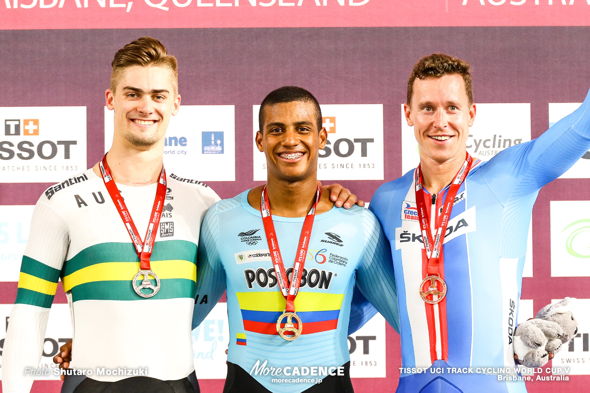 Final / Men's Keirin / TISSOT UCI TRACK CYCLING WORLD CUP V, Brisbane, Australia, Kevin Santiago QUINTERO CHAVARRO ケビン・キンテロ Matthew GLAETZER マシュー・グレーツァー Tomas BABEK トマシュ・バベク