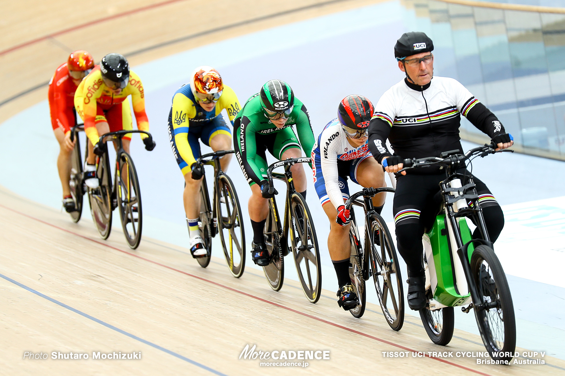 Repechage / Women's Keirin / TISSOT UCI TRACK CYCLING WORLD CUP V, Brisbane, Australia, Liubov BASOVA リウボヴ・バソワ WANG Tzu Chun Helena CASAS ROIGE エレナ・カサス・ロイエ Robyn STEWART ロビン・スチュワート LIN Junhong