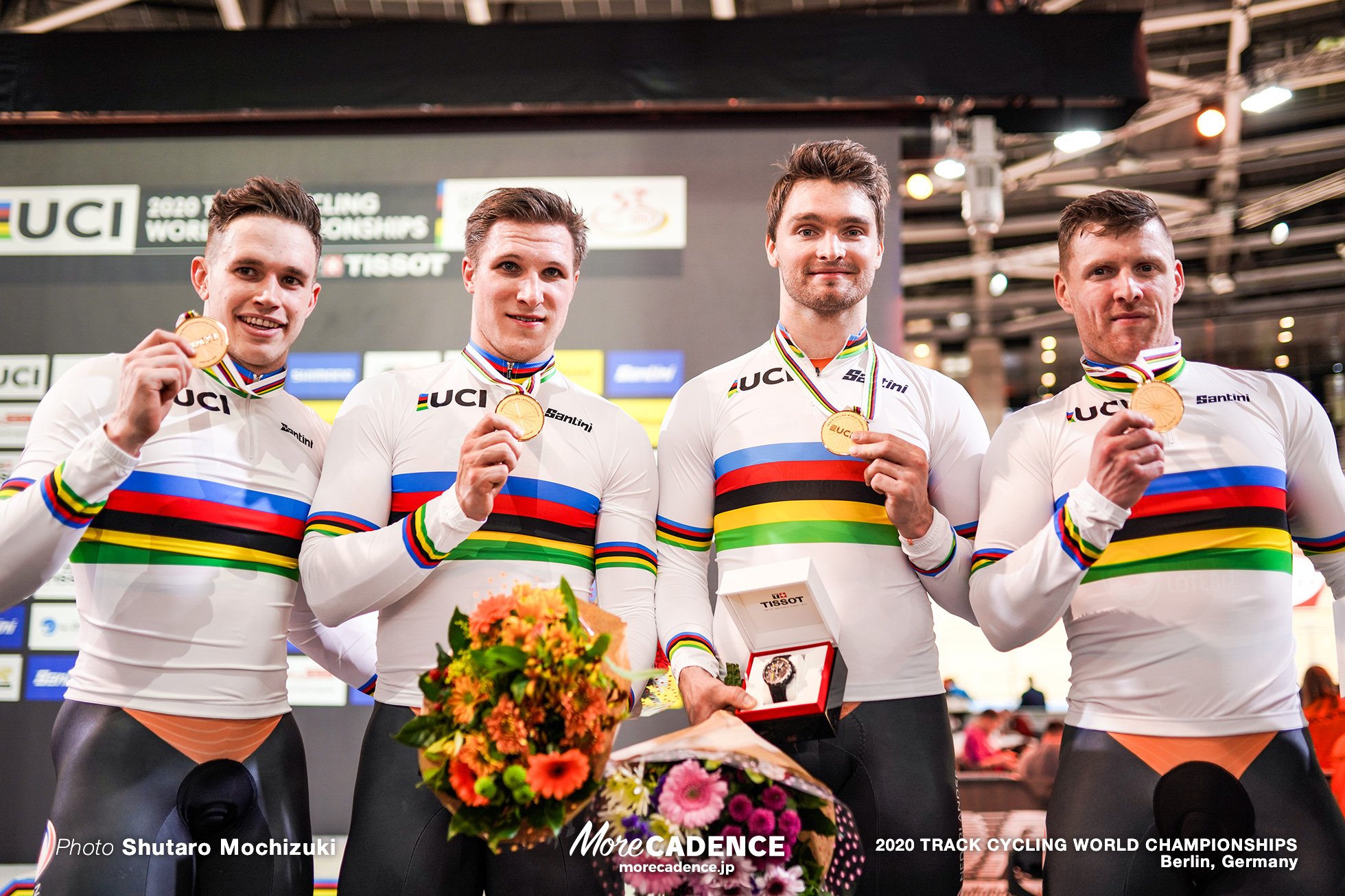 Final / Men's Team Sprint / 2020 Track Cycling World Championships /オランダ Netherlands/ ロイ・バンデンバーグ Roy van den Berg, ハリー・ラブレイセン Harrie Lavreysen, ジェフリー・ホーフラント Jeffrey Hoogland, マティエス・ブフリ Matthijs Buchli