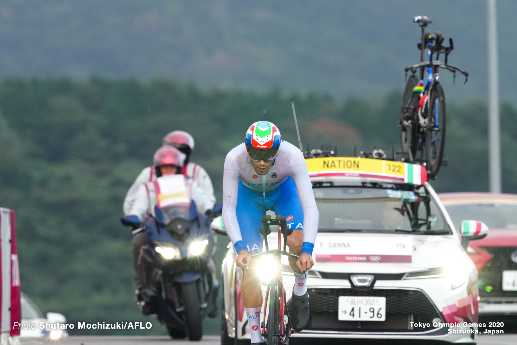 フィリポ・ガンナ Filippo Ganna (ITA), JULY 28, 2021 - Cycling : Men's Individual Time Trial during the Tokyo 2020 Olympic Games at the Izu MTB Course in Shizuoka, Japan. (Photo by Shutaro Mochizuki/AFLO)