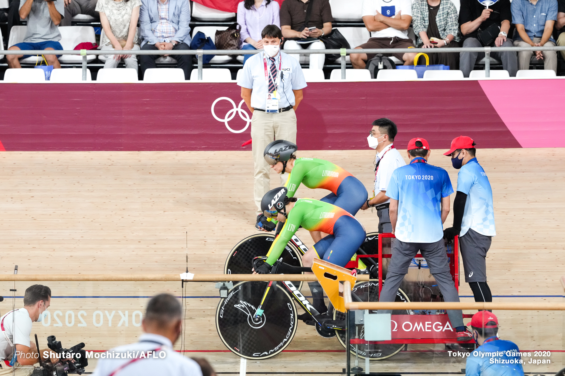 ミグレ・マロザイテ Migle Marozaite (LTU), シモーナ・クルぺツカイテ Simona Krupeckatie (LTU), Women's Team Sprint Qualifying AUGUST 2, 2021 - Cycling : during the Tokyo 2020 Olympic Games at the Izu Velodrome in Shizuoka, Japan. (Photo by Shutaro Mochizuki/AFLO)