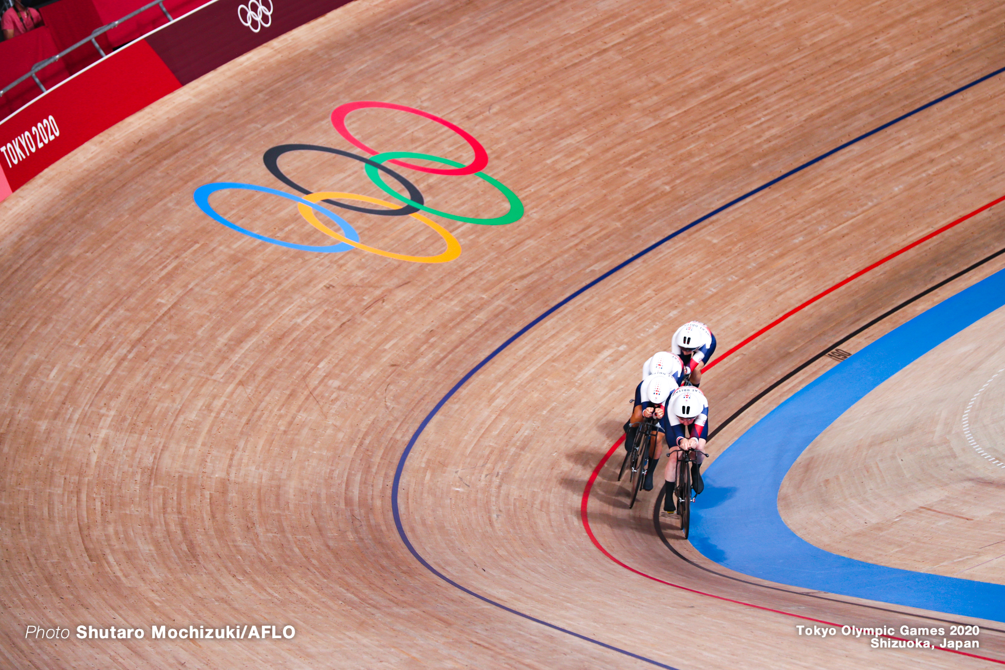 ケイティ・アーチボルド Katie Archibald (GBR), ローラ・ケニー Laura Kenny (GBR), ネア・エバンス Neah Evans (GBR), ジョシー・ナイト Josie Knight (GBR), Women's Team Pursuit 1st Round AUGUST 3, 2021 - Cycling : during the Tokyo 2020 Olympic Games at the Izu Velodrome in Shizuoka, Japan. (Photo by Shutaro Mochizuki/AFLO)