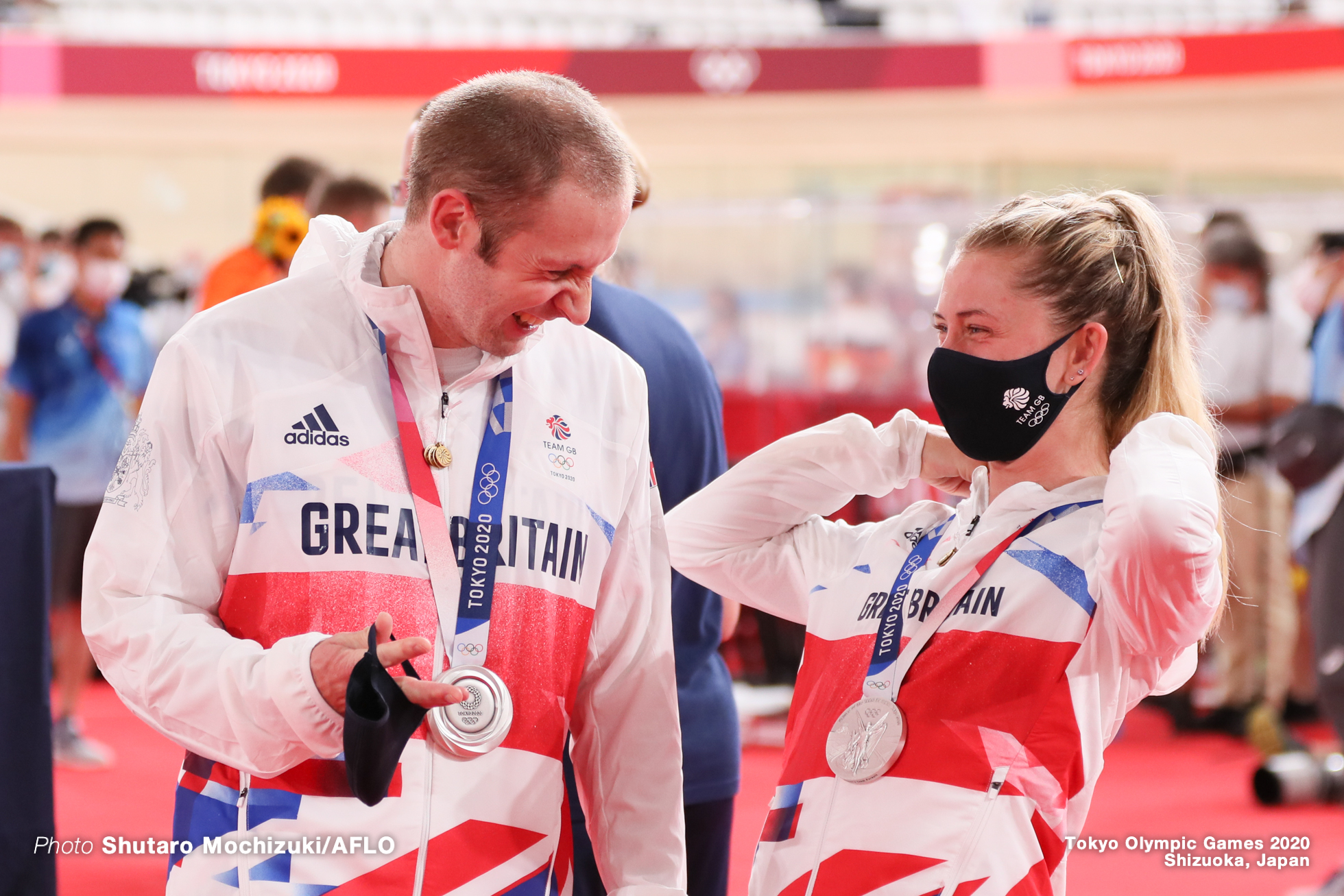 ローラ・ケニー Laura Kenny (GBR), ジェイソン・ケニー Jason Kenny (GBR), AUGUST 3, 2021 - Cycling : during the Tokyo 2020 Olympic Games at the Izu Velodrome in Shizuoka, Japan. (Photo by Shutaro Mochizuki/AFLO)