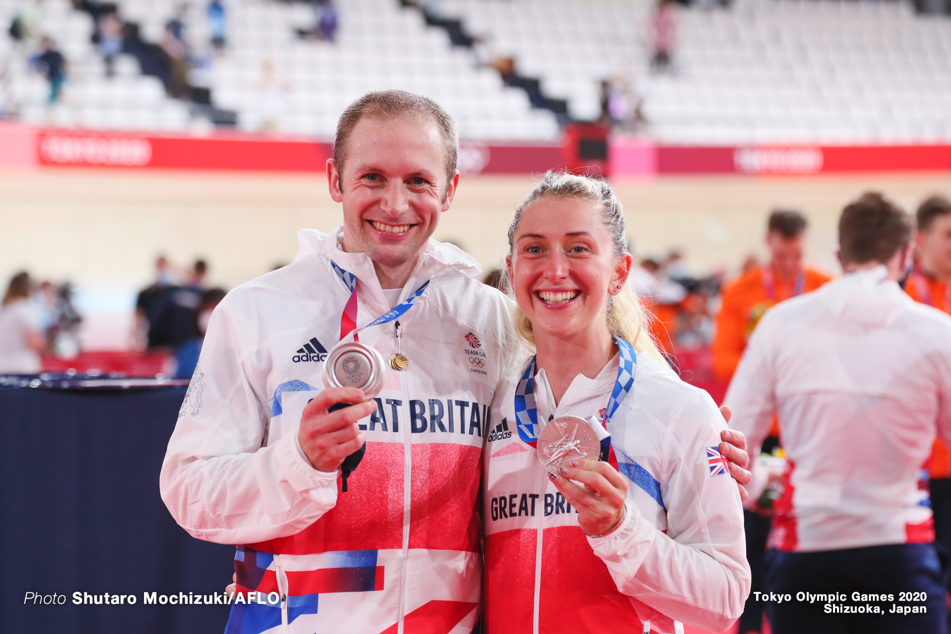 ローラ・ケニー Laura Kenny (GBR), ジェイソン・ケニー Jason Kenny (GBR), AUGUST 3, 2021 - Cycling : during the Tokyo 2020 Olympic Games at the Izu Velodrome in Shizuoka, Japan. (Photo by Shutaro Mochizuki/AFLO)