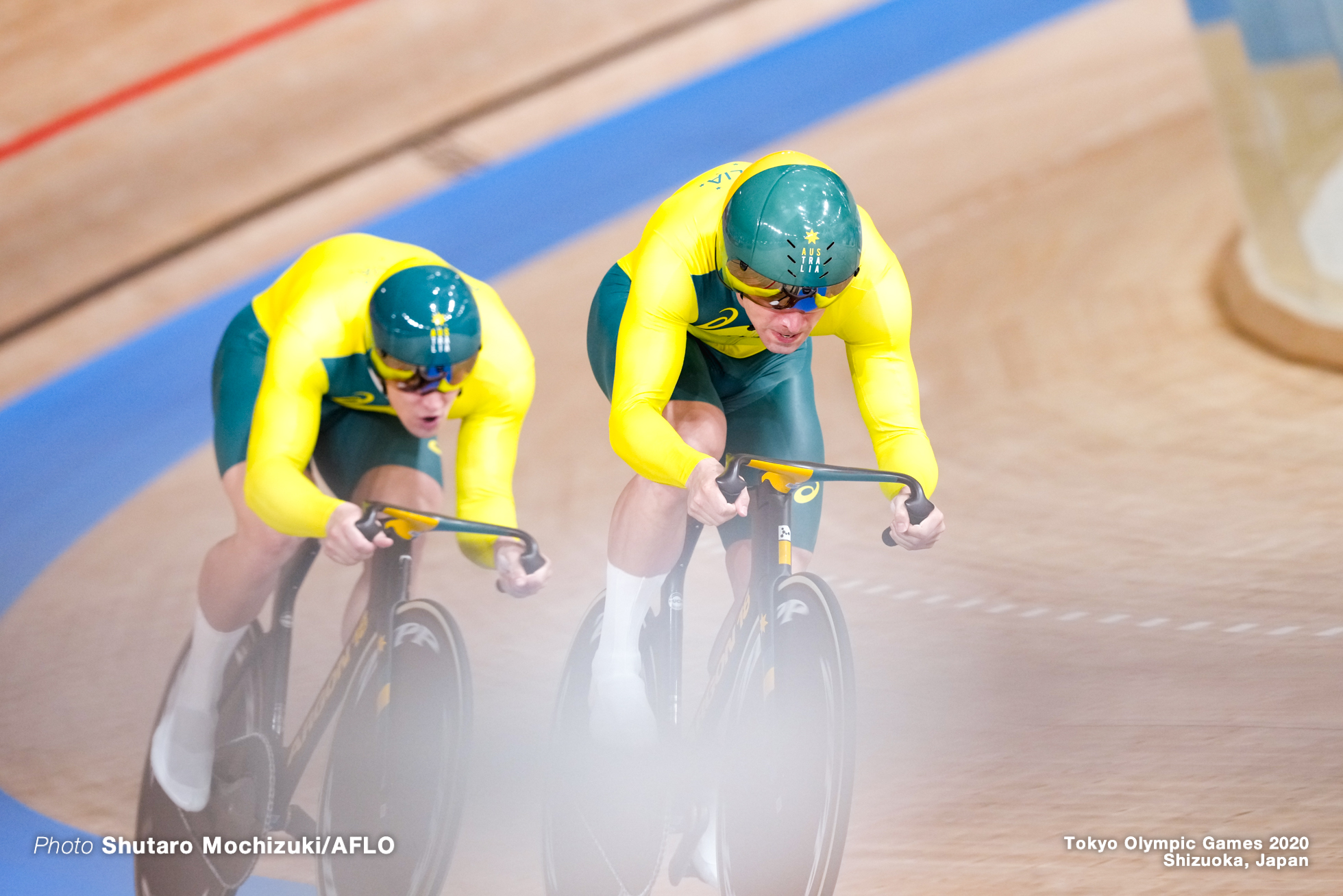 ネイサン・ハート Nathan Hart (AUS), マシュー・グレーツァー Matthew Glaetzer (AUS), Men's Team Sprint Qualifying AUGUST 3, 2021 - Cycling : during the Tokyo 2020 Olympic Games at the Izu Velodrome in Shizuoka, Japan. (Photo by Shutaro Mochizuki/AFLO)