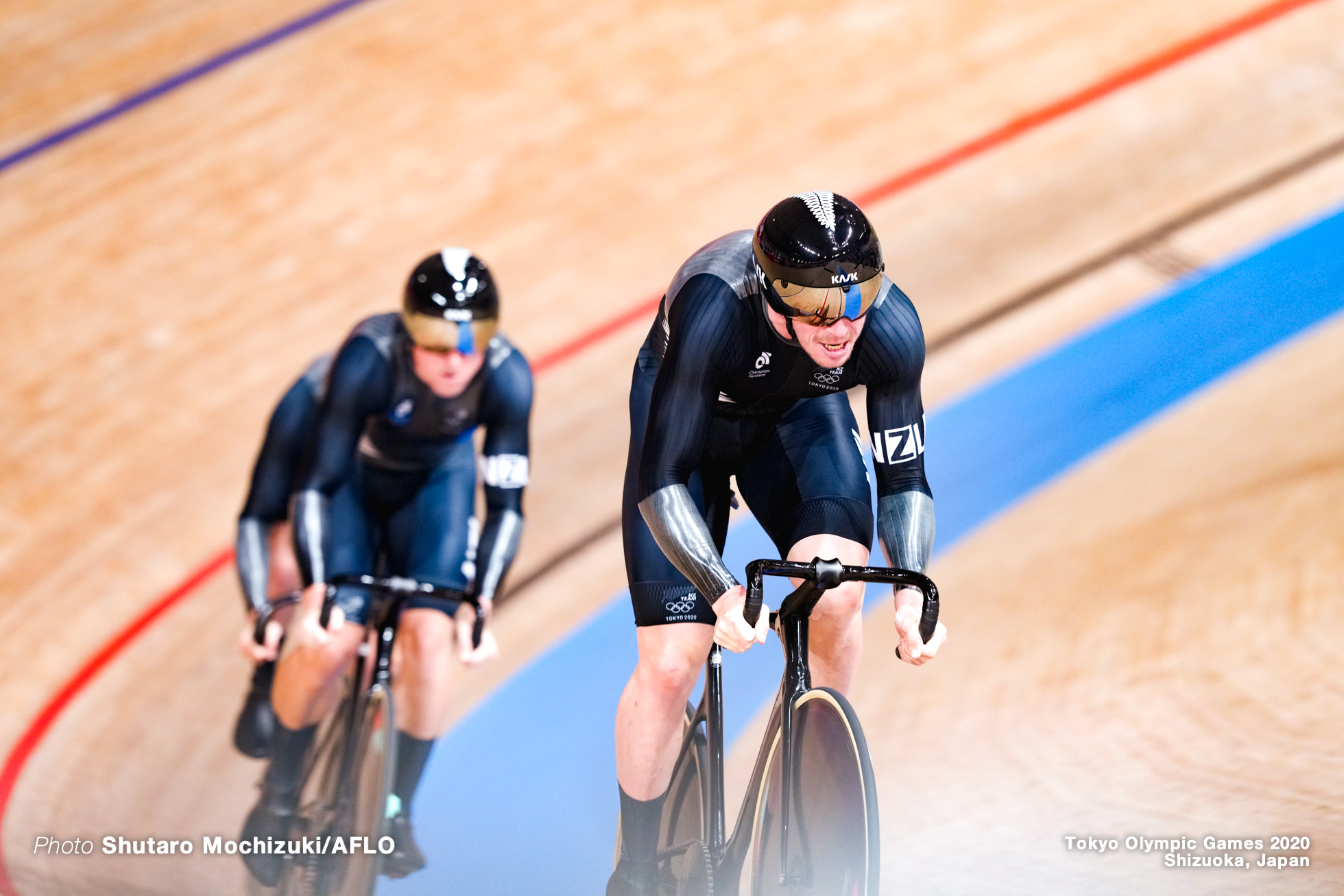 サム・デイキン Sam Dakin (NZL), イーサン・ミッチェル Ethan Mitchell (NZL), サム・ウェブスター Sam Webster (NZL), Men's Team Sprint Qualifying AUGUST 3, 2021 - Cycling : during the Tokyo 2020 Olympic Games at the Izu Velodrome in Shizuoka, Japan. (Photo by Shutaro Mochizuki/AFLO)