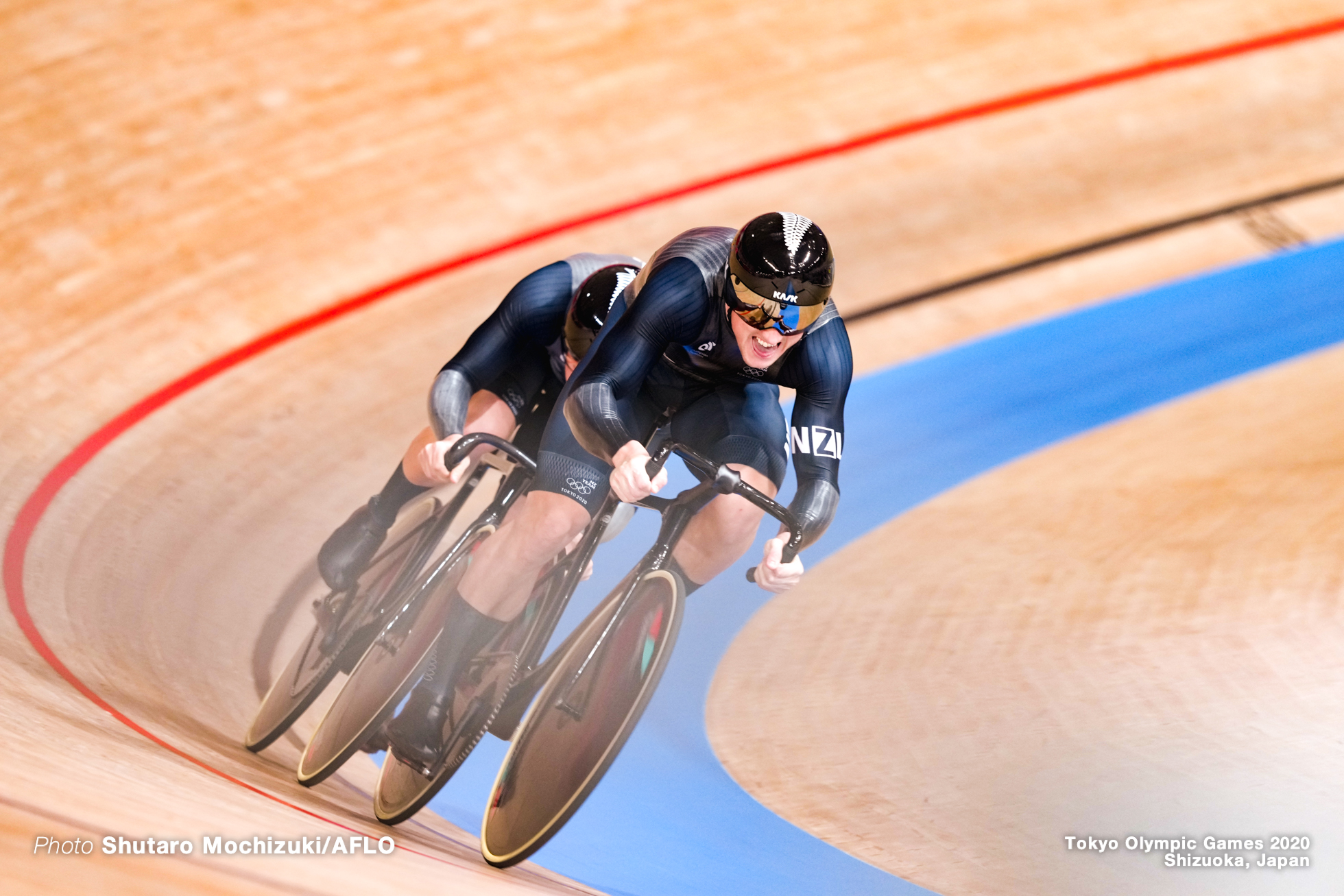 イーサン・ミッチェル Ethan Mitchell (NZL), サム・ウェブスター Sam Webster (NZL), Men's Team Sprint Qualifying AUGUST 3, 2021 - Cycling : during the Tokyo 2020 Olympic Games at the Izu Velodrome in Shizuoka, Japan. (Photo by Shutaro Mochizuki/AFLO)