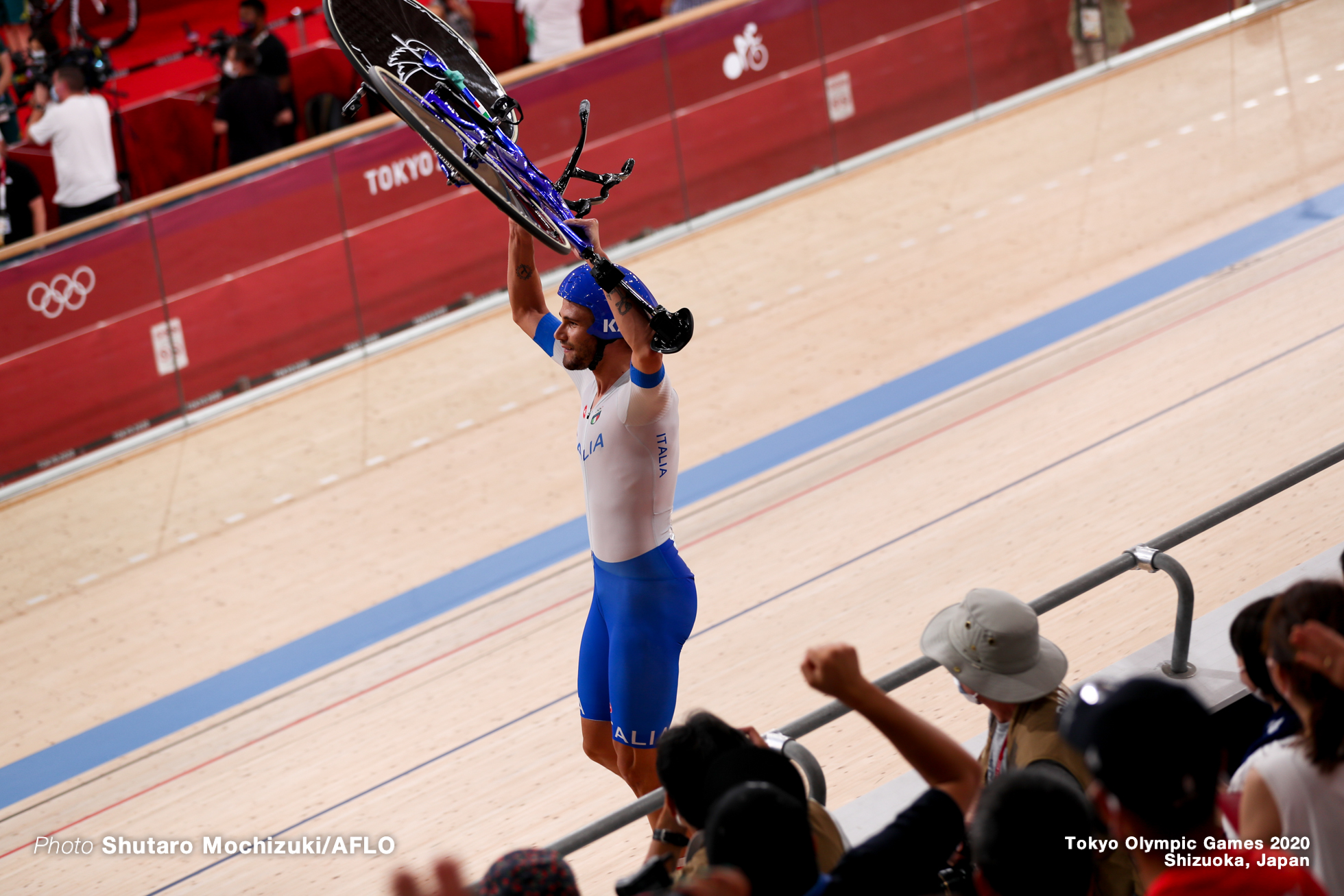 フィリポ・ガンナ Filippo Ganna (ITA), Men's Team Pursuit Final AUGUST 4, 2021 - Cycling : during the Tokyo 2020 Olympic Games at the Izu Velodrome in Shizuoka, Japan. (Photo by Shutaro Mochizuki/AFLO)