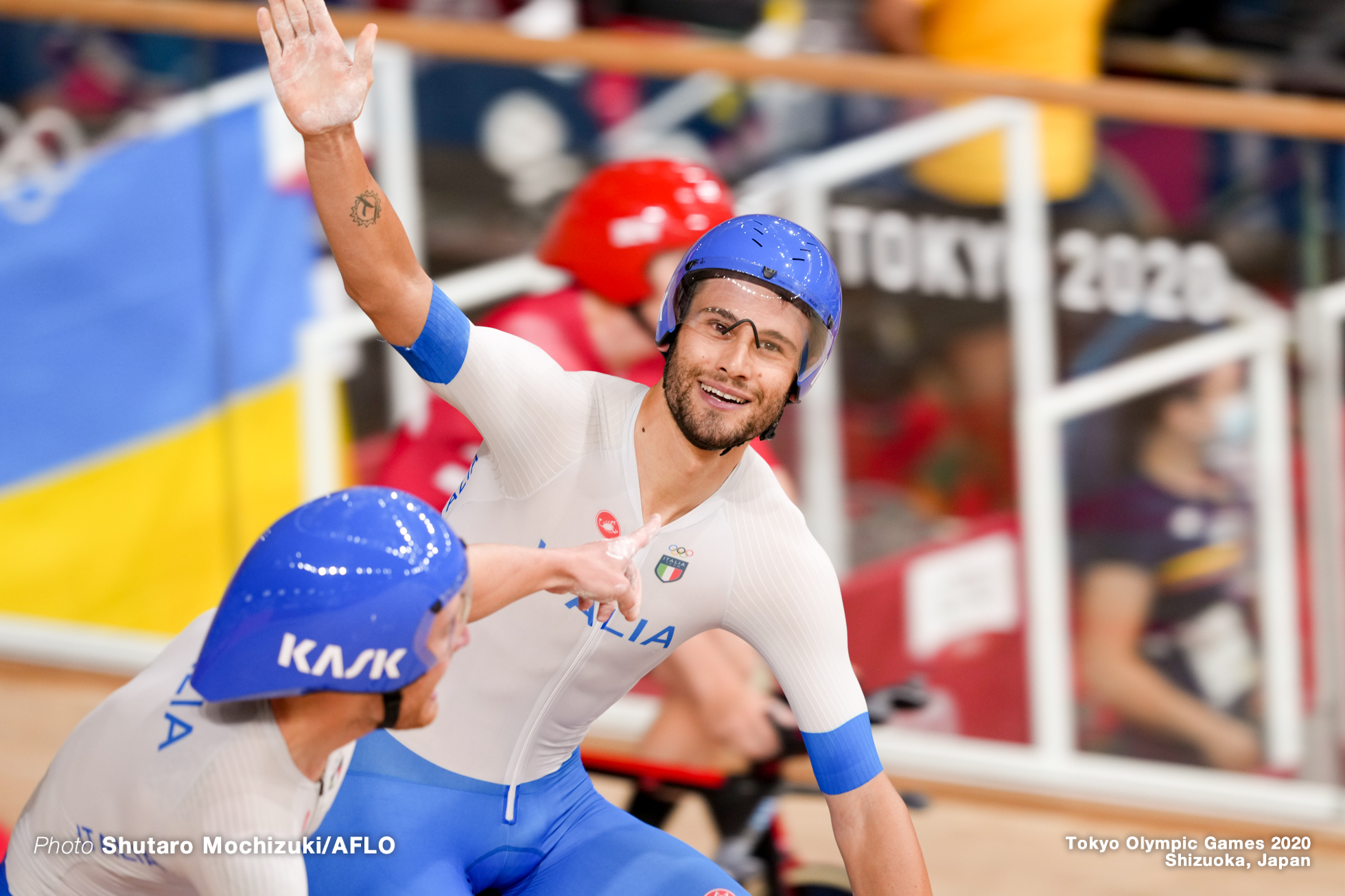 フィリポ・ガンナ Filippo Ganna (ITA), Men's Team Pursuit Final AUGUST 4, 2021 - Cycling : during the Tokyo 2020 Olympic Games at the Izu Velodrome in Shizuoka, Japan. (Photo by Shutaro Mochizuki/AFLO)