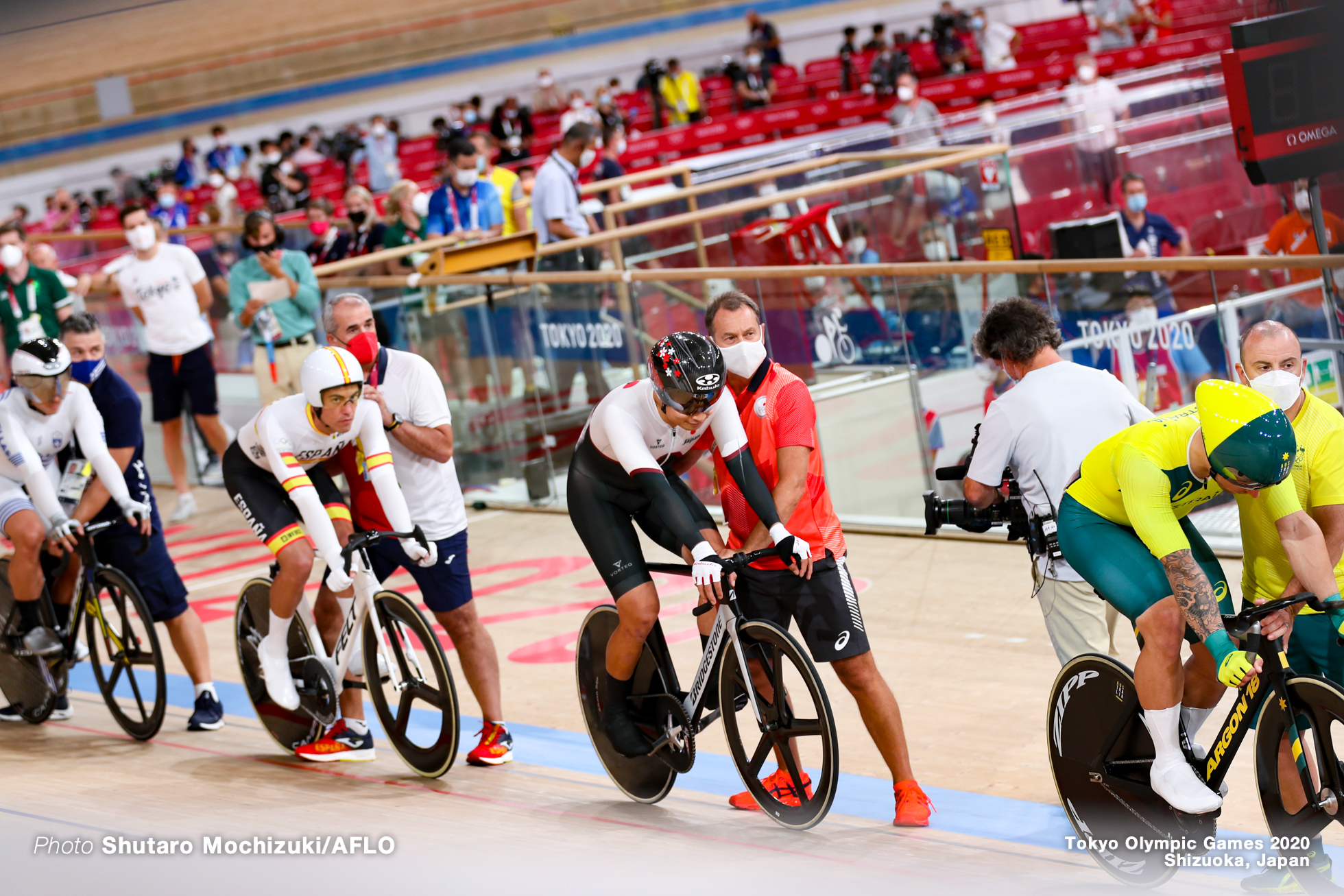 橋本英也 Eiya Hashimoto (JPN), Men's Omnium Scratch Race 1/4 AUGUST 5, 2021 - Cycling : during the Tokyo 2020 Olympic Games at the Izu Velodrome in Shizuoka, Japan. (Photo by Shutaro Mochizuki/AFLO)