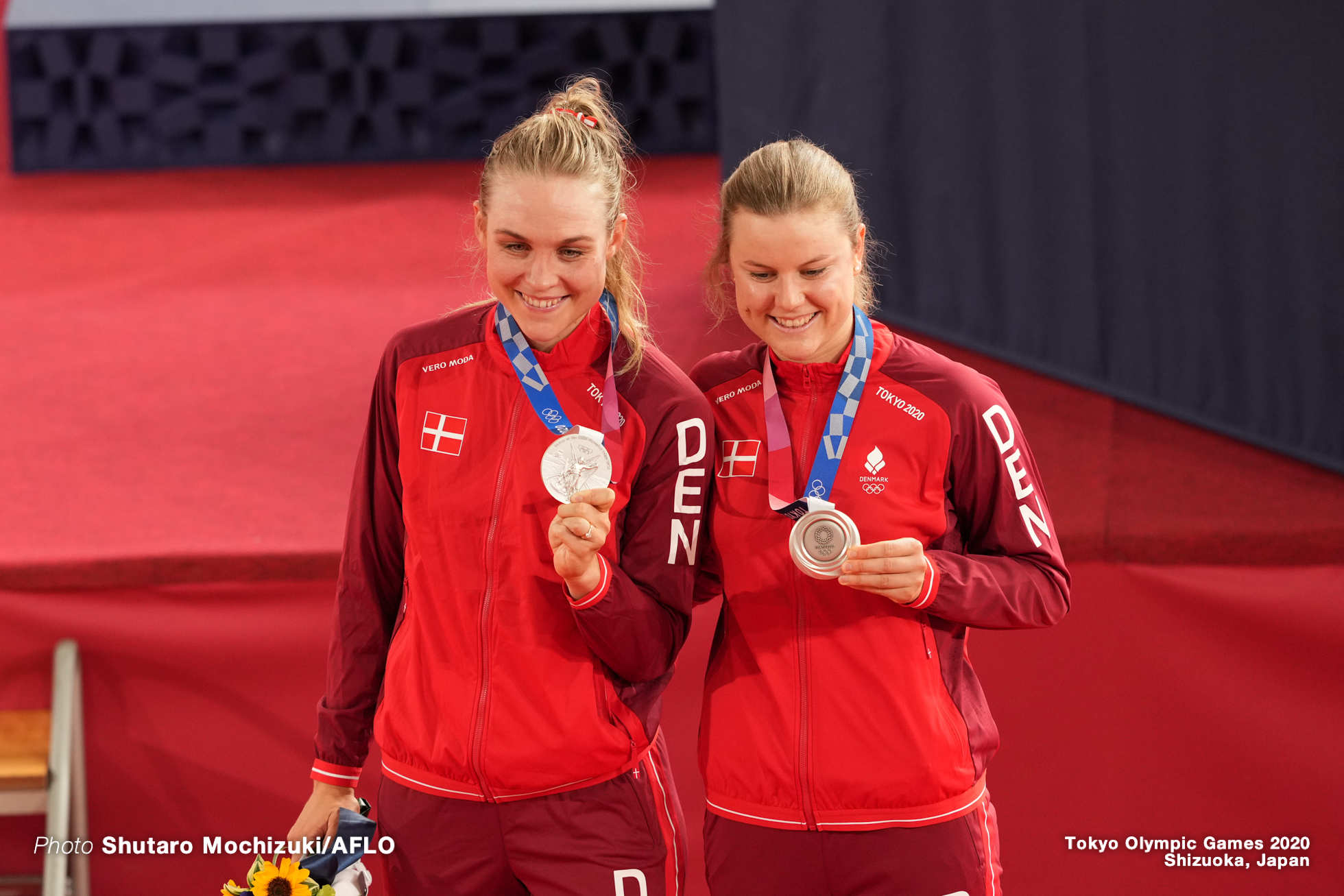 アマリー・ディデリクセン Amalie Dideriksen (DEN), ジュリー・レス Julie Leth (DEN), Women's Madison AUGUST 6, 2021 - Cycling : during the Tokyo 2020 Olympic Games at the Izu Velodrome in Shizuoka, Japan. (Photo by Shutaro Mochizuki/AFLO)