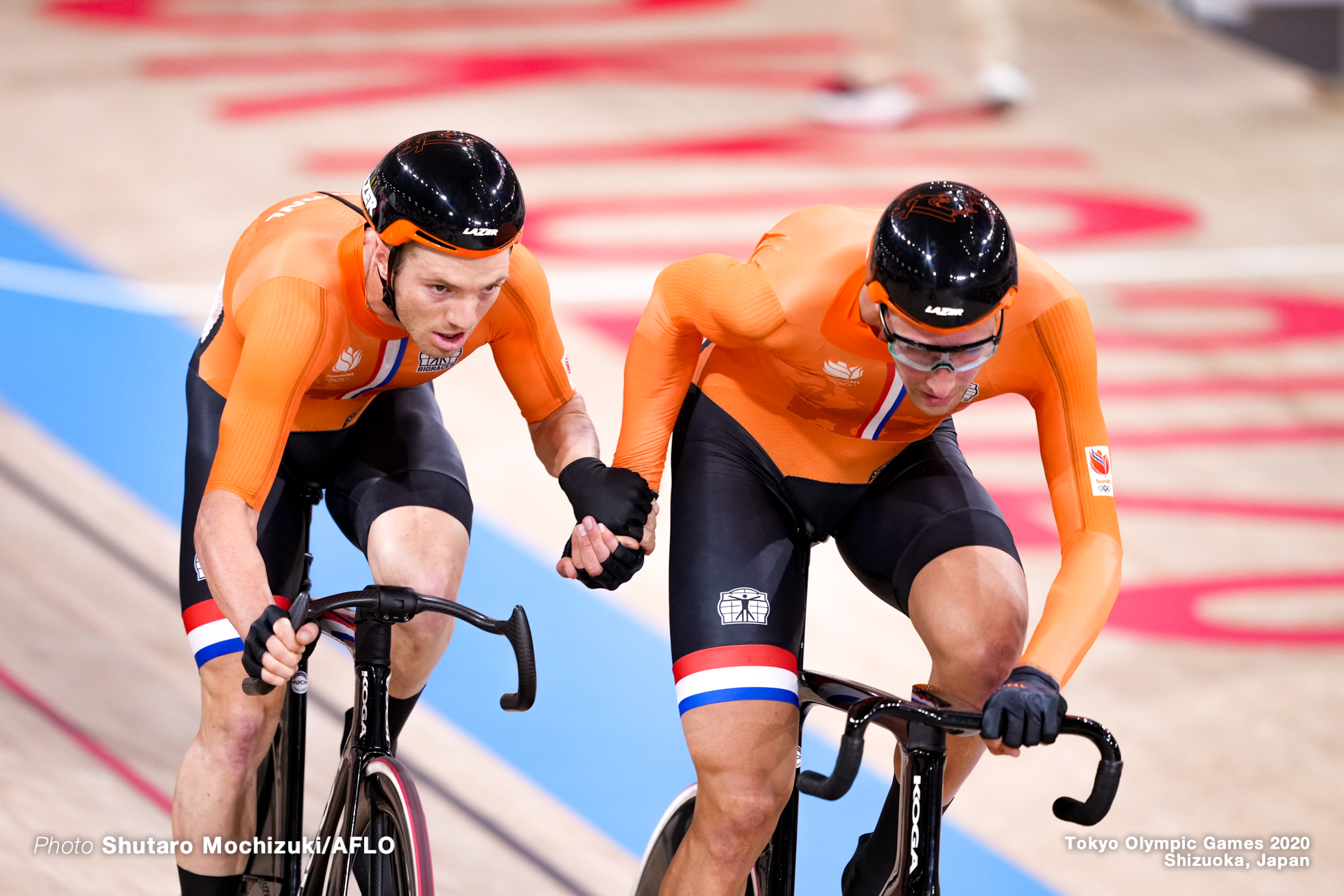 ヨエリ・ハビック Yoeri Havik (NED), ヤン ウィレム・ファンシップ Jan Willem van Schip (NED), Men's Madison AUGUST 7, 2021 - Cycling : during the Tokyo 2020 Olympic Games at the Izu Velodrome in Shizuoka, Japan. (Photo by Shutaro Mochizuki/AFLO)