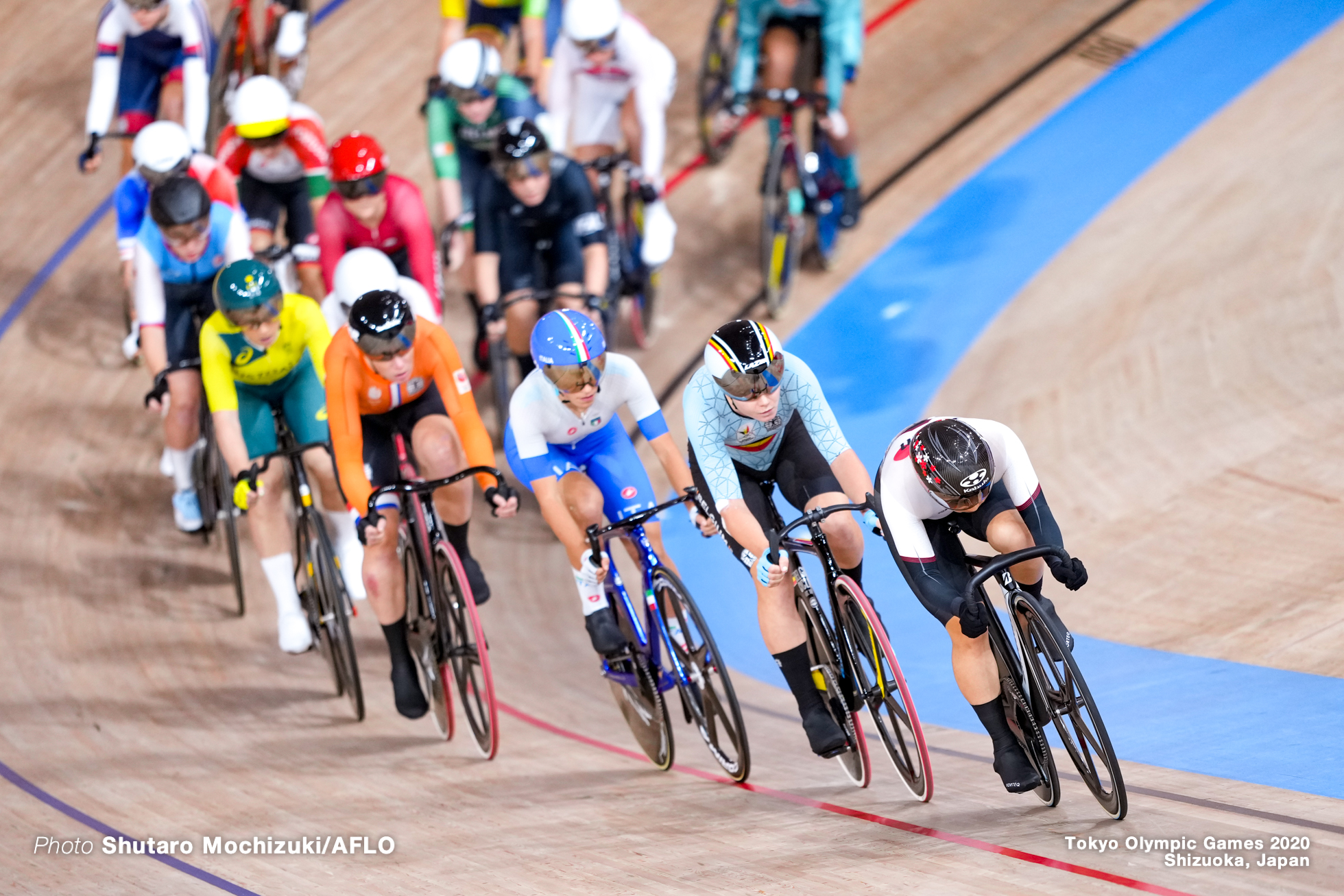 Women's Omnium Points Race 4/4 梶原悠未 Yumi Kajihara (JPN), Women's Omnium AUGUST 8, 2021 - Cycling : during the Tokyo 2020 Olympic Games at the Izu Velodrome in Shizuoka, Japan. (Photo by Shutaro Mochizuki/AFLO)