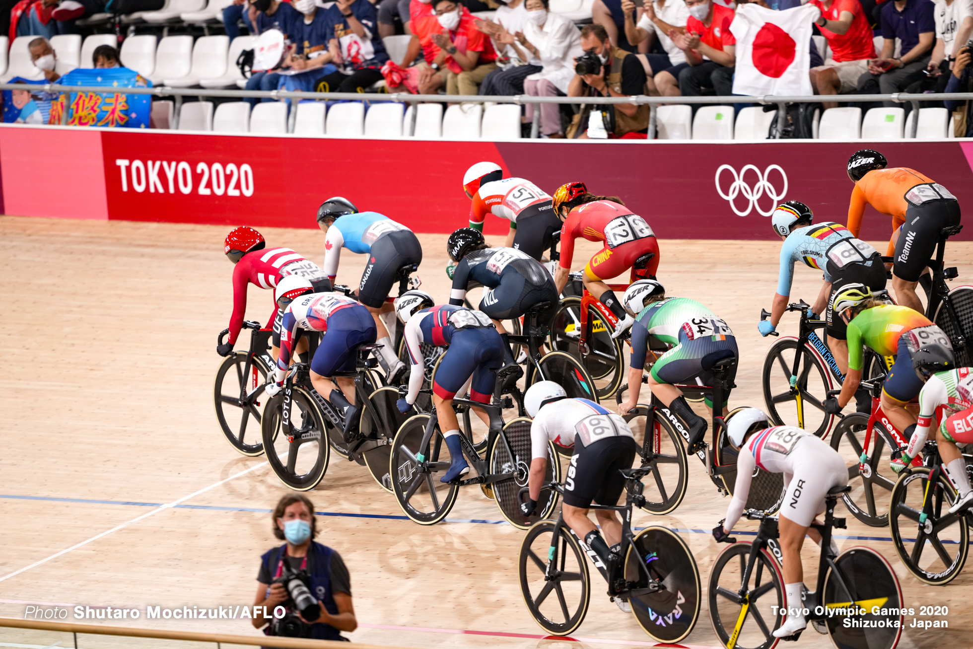 ローラ・ケニー Laura Kenny (GBR), アリソン・ベバレッジ Allison Beveridge (CAN), アマリー・ディデリクセン Amalie Dideriksen (DEN), Women's Omnium Points Race 4/4 AUGUST 8, 2021 - Cycling : during the Tokyo 2020 Olympic Games at the Izu Velodrome in Shizuoka, Japan. (Photo by Shutaro Mochizuki/AFLO)