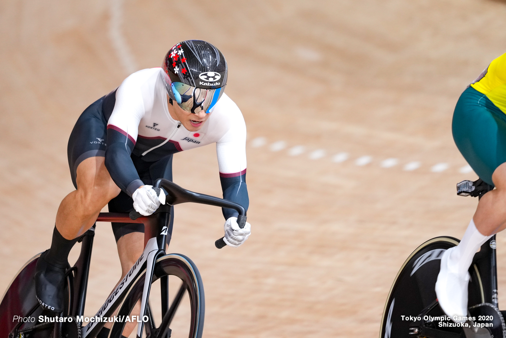 新田祐大 Yudai Nitta (JPN), Men's Keirin Quarter-Final AUGUST 8, 2021 - Cycling : during the Tokyo 2020 Olympic Games at the Izu Velodrome in Shizuoka, Japan. (Photo by Shutaro Mochizuki/AFLO)