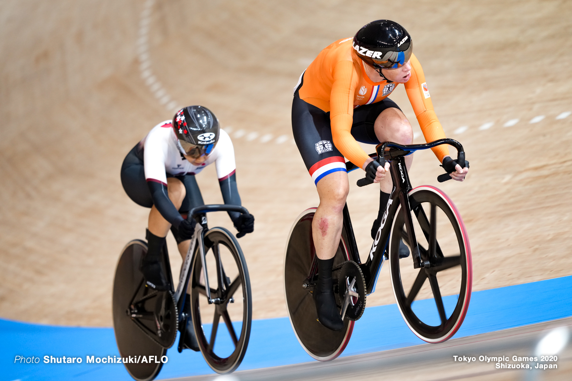 梶原悠未 Yumi Kajihara (JPN), キルステン・ウィルト Kirsten Wild (NED), Women's Omnium AUGUST 8, 2021 - Cycling : during the Tokyo 2020 Olympic Games at the Izu Velodrome in Shizuoka, Japan. (Photo by Shutaro Mochizuki/AFLO)