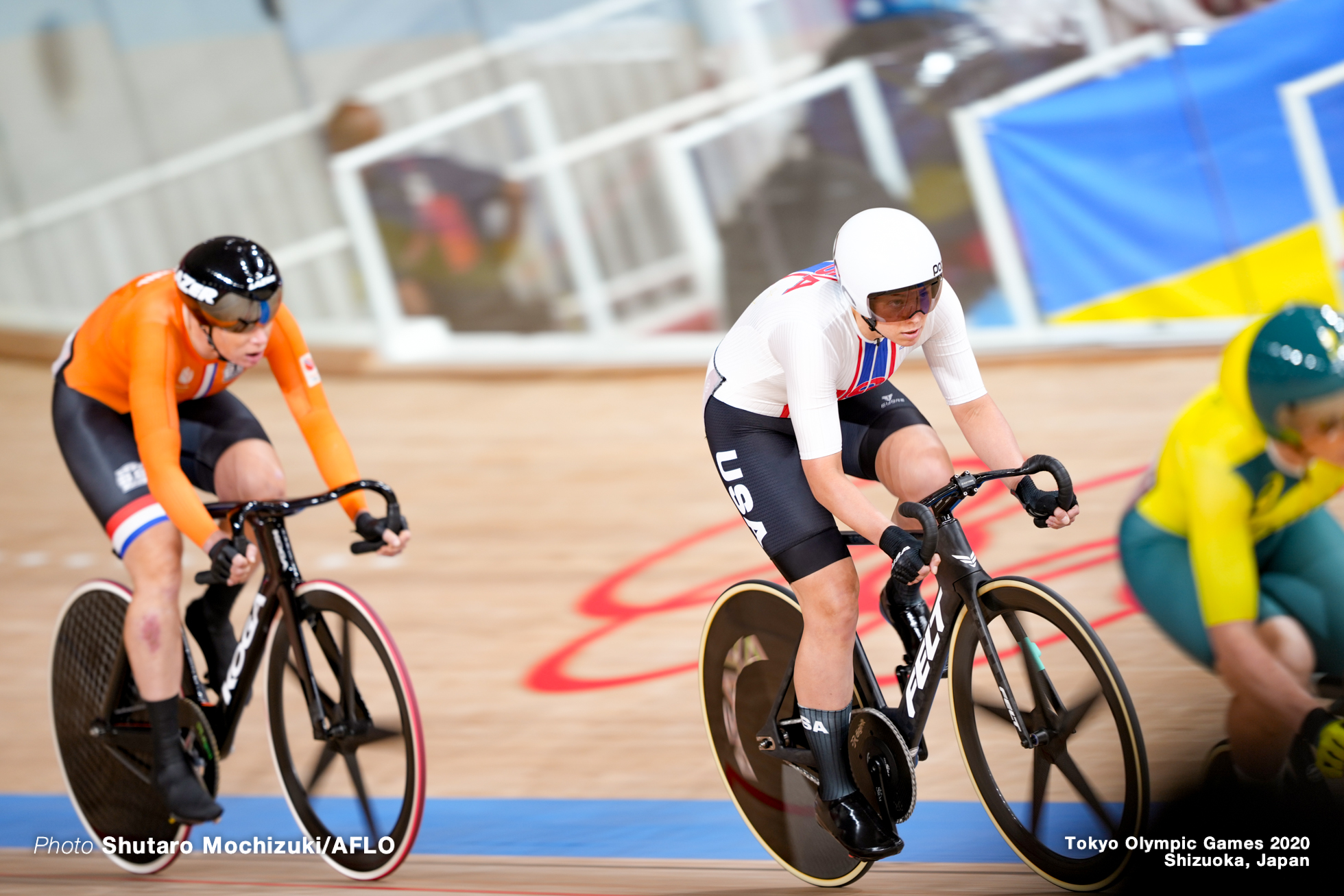 ジェニファー・バレンテ Jennifer Valente (USA), キルステン・ウィルト Kirsten Wild (NED), Women's Omnium AUGUST 8, 2021 - Cycling : during the Tokyo 2020 Olympic Games at the Izu Velodrome in Shizuoka, Japan. (Photo by Shutaro Mochizuki/AFLO)