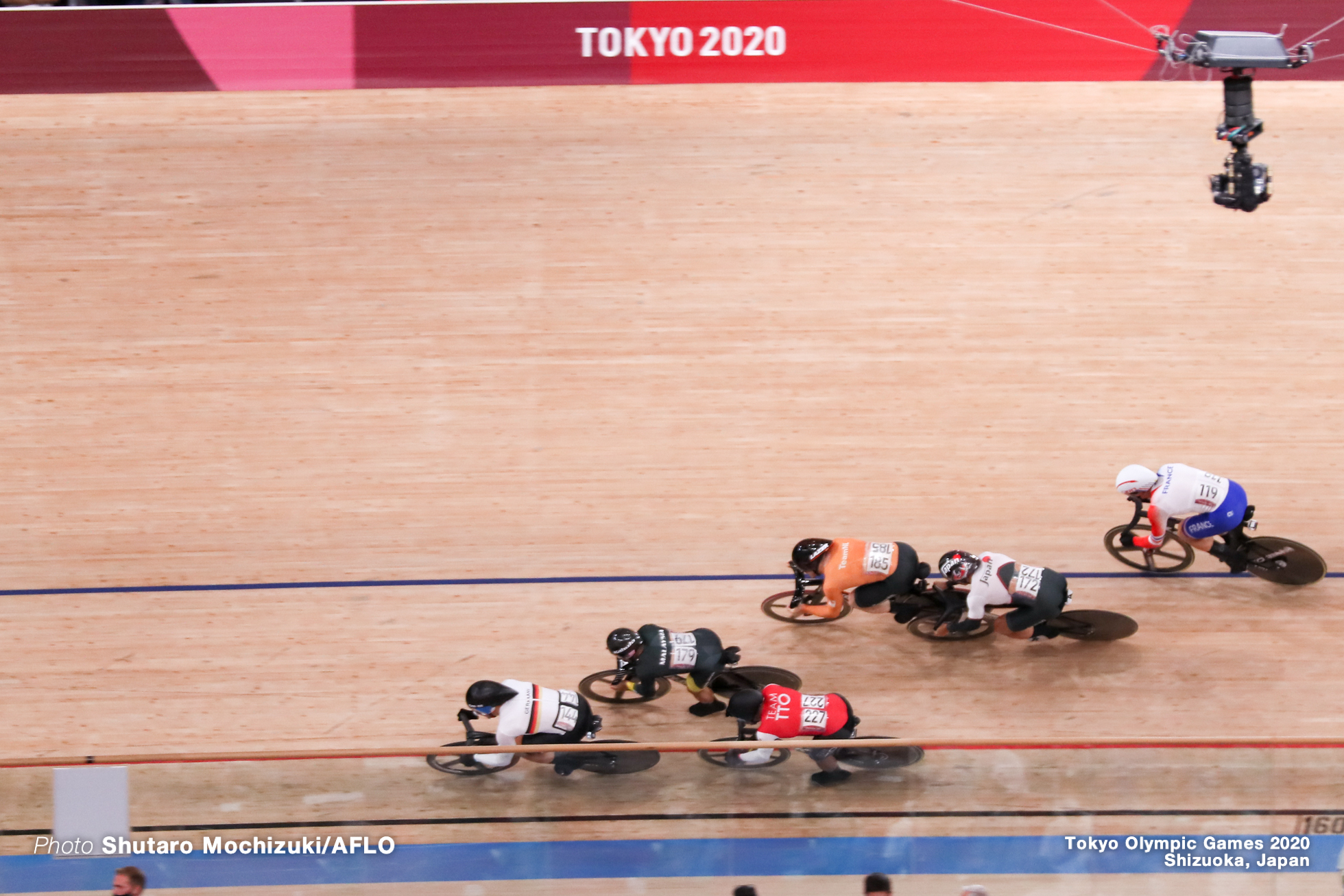 Men's Keirin Semi-Final ライアン・エラル Rayan Helal (FRA), マキリミリアン・レビ Maximilian Levy (GER), 脇本雄太 Yuta Wakimoto (JPN), アジズルハスニ・アワン Mohd Azizulhasni Awang (MAS), ハリー・ラブレイセン Harrie Lavreysen (NED), ニコラス・ポール Nicholas Paul (TTO), AUGUST 8, 2021 - Cycling : during the Tokyo 2020 Olympic Games at the Izu Velodrome in Shizuoka, Japan. (Photo by Shutaro Mochizuki/AFLO)