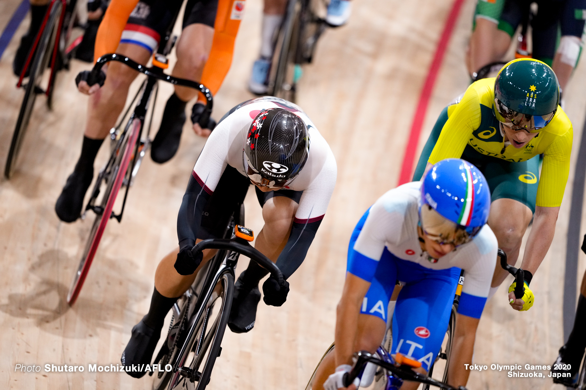 梶原悠未 Yumi Kajihara (JPN), Women's Omnium AUGUST 8, 2021 - Cycling : during the Tokyo 2020 Olympic Games at the Izu Velodrome in Shizuoka, Japan. (Photo by Shutaro Mochizuki/AFLO)