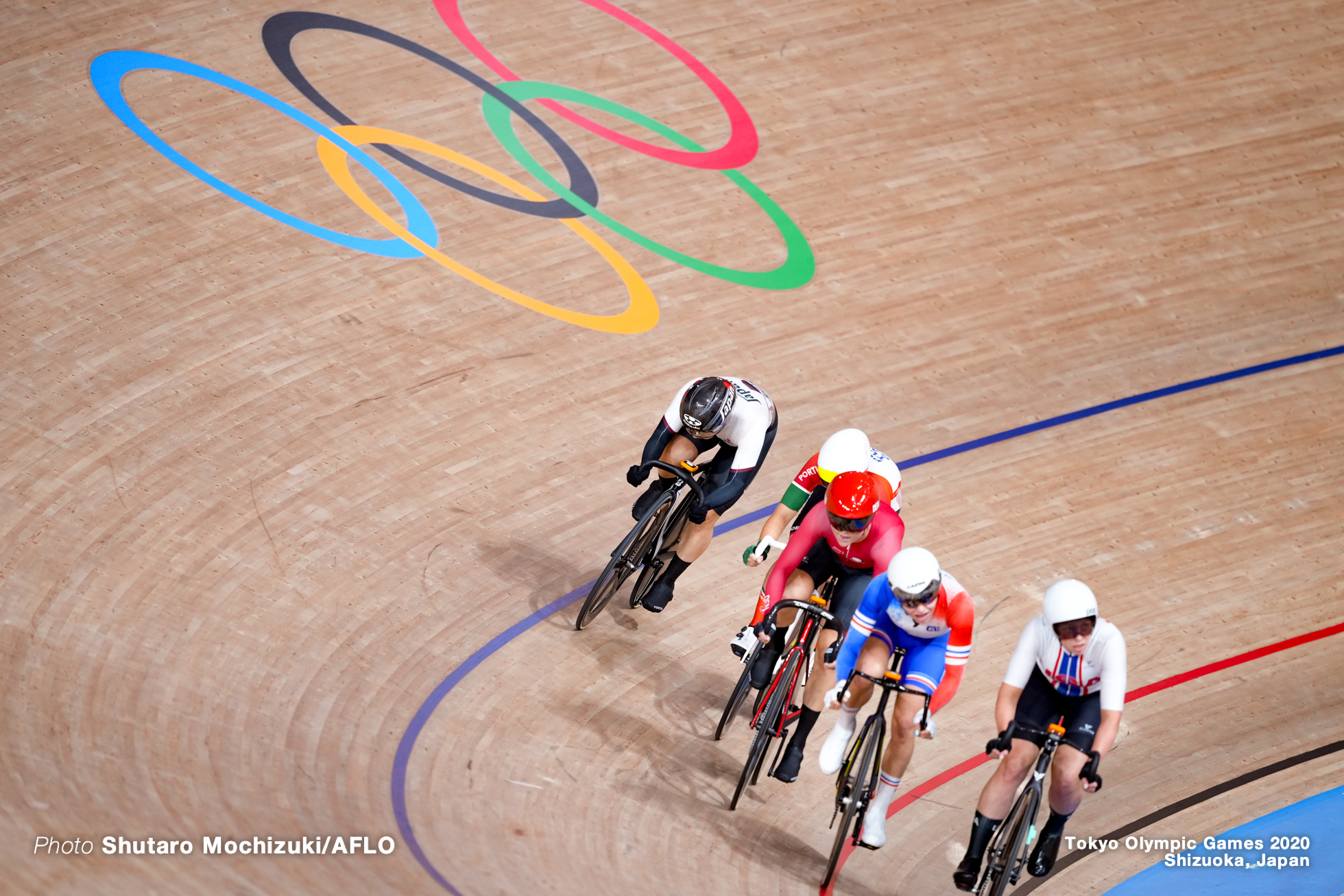 梶原悠未 Yumi Kajihara (JPN), Women's Omnium Elimination Race 3/4 AUGUST 8, 2021 - Cycling : during the Tokyo 2020 Olympic Games at the Izu Velodrome in Shizuoka, Japan. (Photo by Shutaro Mochizuki/AFLO)