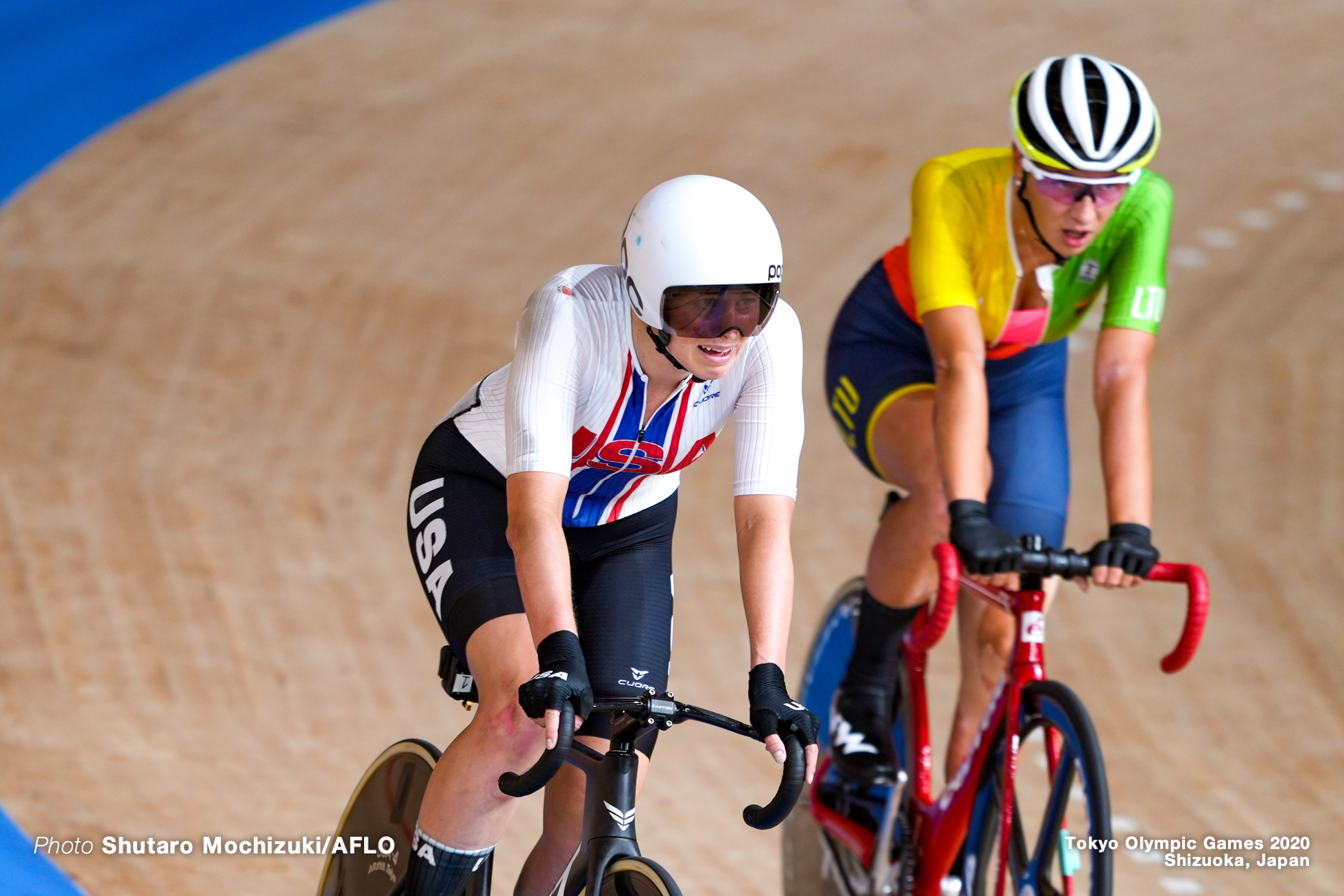 ジェニファー・バレンテ Jennifer Valente (USA), Women's Omnium Points Race 4/4 AUGUST 8, 2021 - Cycling : during the Tokyo 2020 Olympic Games at the Izu Velodrome in Shizuoka, Japan. (Photo by Shutaro Mochizuki/AFLO)