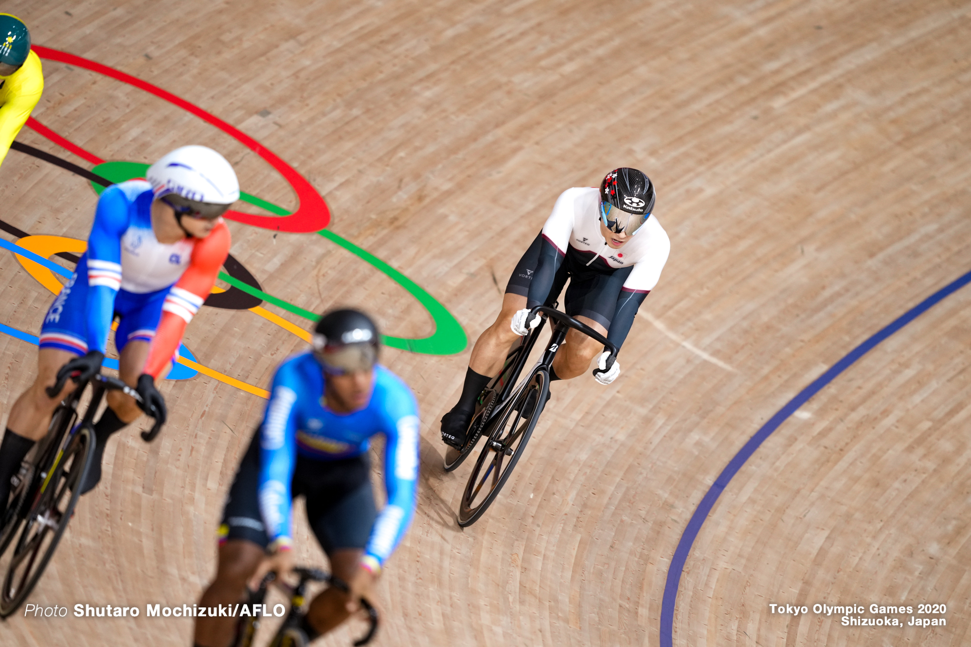 新田祐大 Yudai Nitta (JPN), Men's Keirin Quarter-Final AUGUST 8, 2021 - Cycling : during the Tokyo 2020 Olympic Games at the Izu Velodrome in Shizuoka, Japan. (Photo by Shutaro Mochizuki/AFLO)