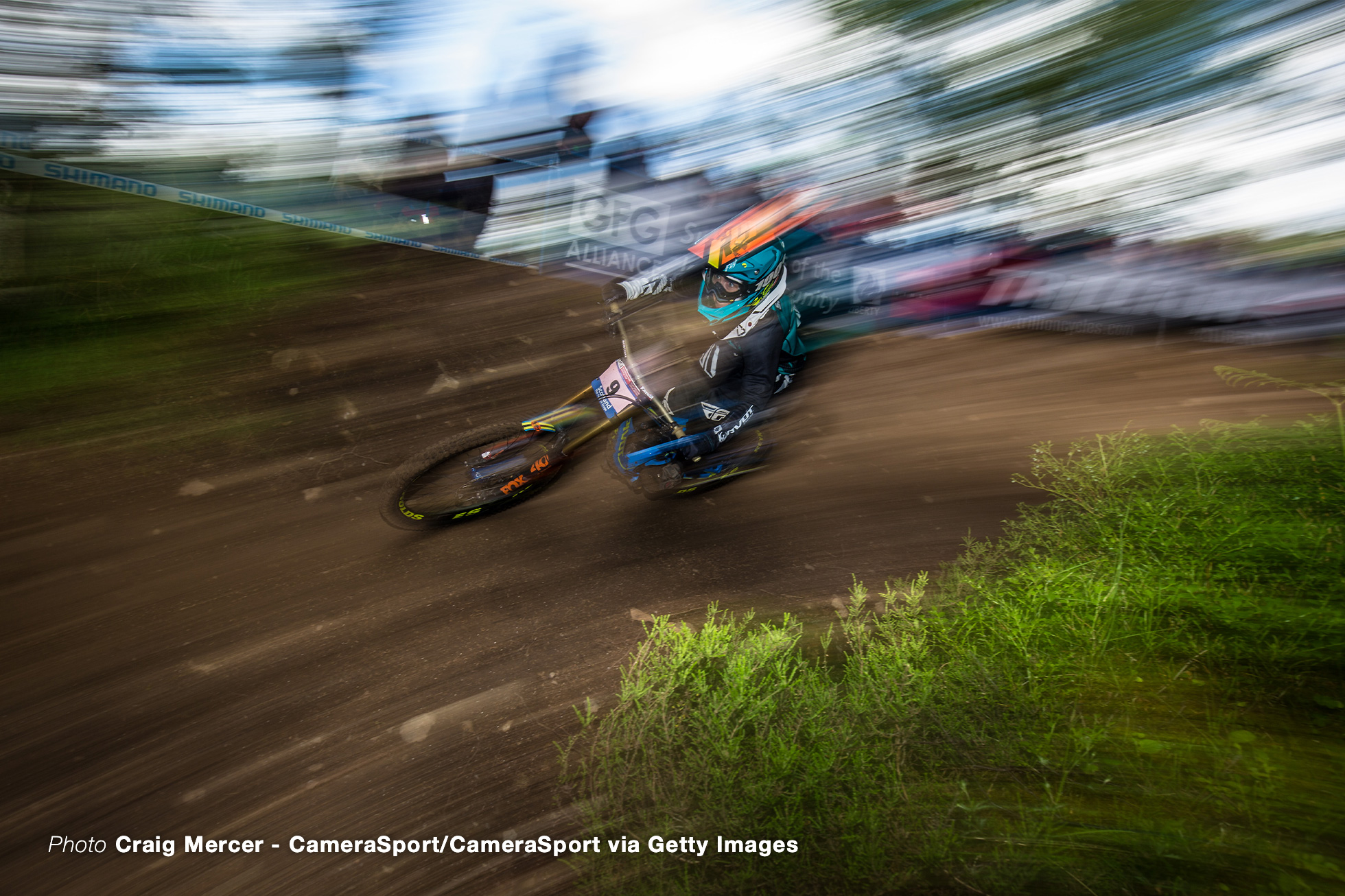 FORT WILLIAM, SCOTLAND - JUNE 04: Emilie Siegenthaler of Switzerland in action in the Women's Downhill Final during the UCI Mountain Bike World Cup on June 4, 2017 in Fort William, Scotland. (Photo by Craig Mercer - CameraSport/CameraSport via Getty Images)