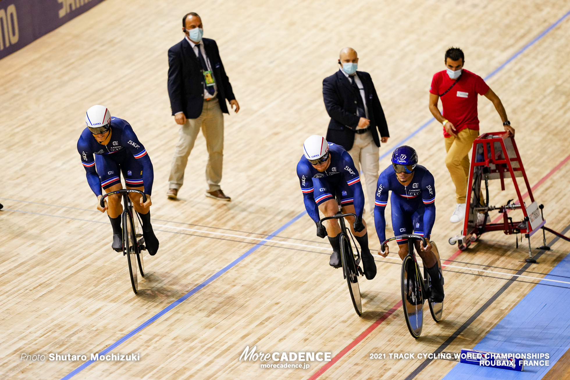 Men's Team Sprint / 2021 Track Cycling World Championships, Roubaix, Grengbo Florian（FRA）フロリアン・グレンボ, Helal Rayan（FRA）ライアン・エラル, Vigier Sebastien（FRA）セバスチャン・ビジエ