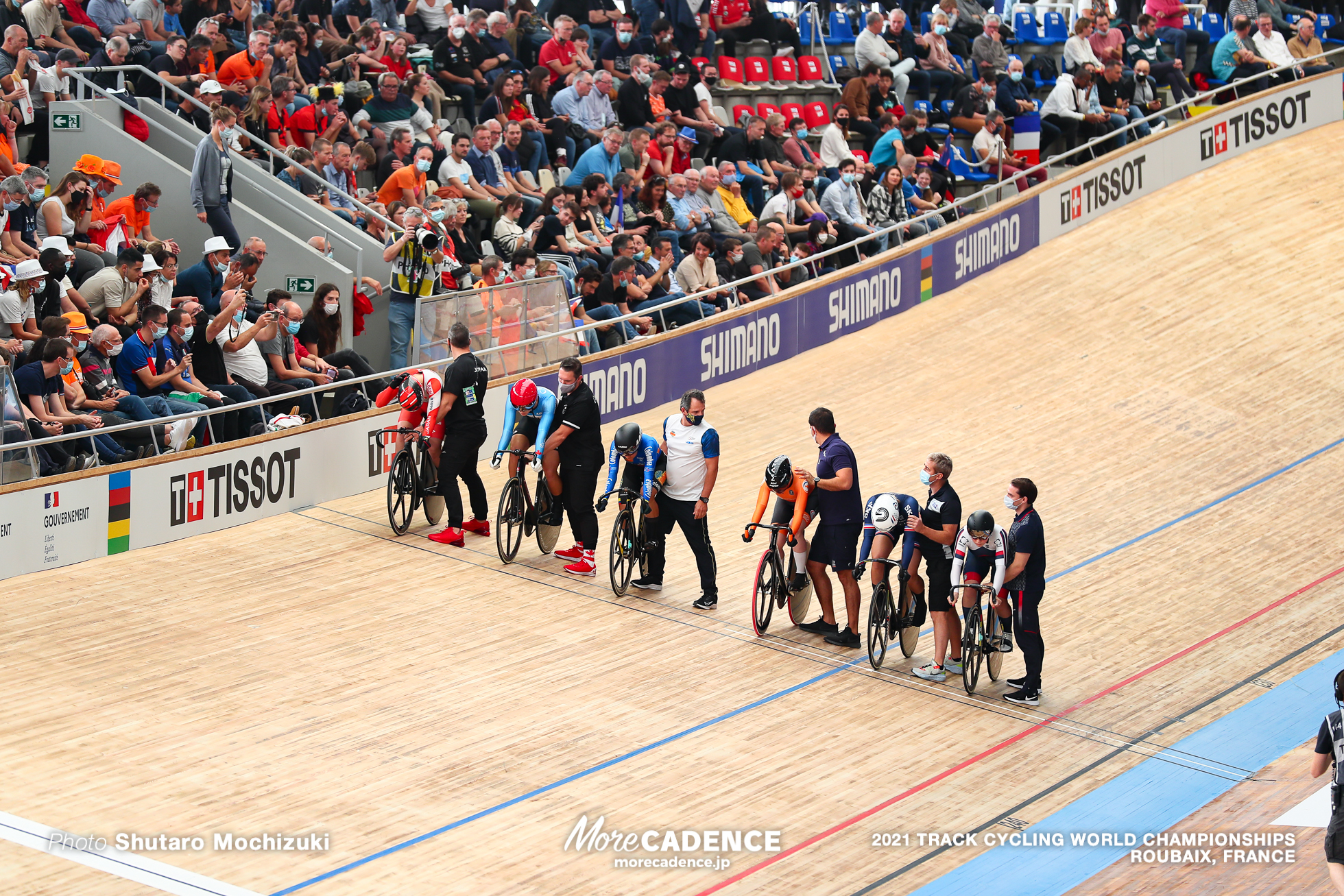 Women's Keirin 2nd Round / 2021 Track Cycling World Championships, Roubaix, SATO Mina（JPN）佐藤水菜, MITCHELL Kelsey（CAN）ケルシー・ミシェル, BAYONA PINEDA Martha（COL）マーサ・バヨナ, van RIESSEN Laurine（NED）ロリーヌ・ファンリーセン, GROS Mathilde（FRA）マチルド・グロ, TYSHCHENKO Yana（RCF）ヤナ・ティシュチェンコ