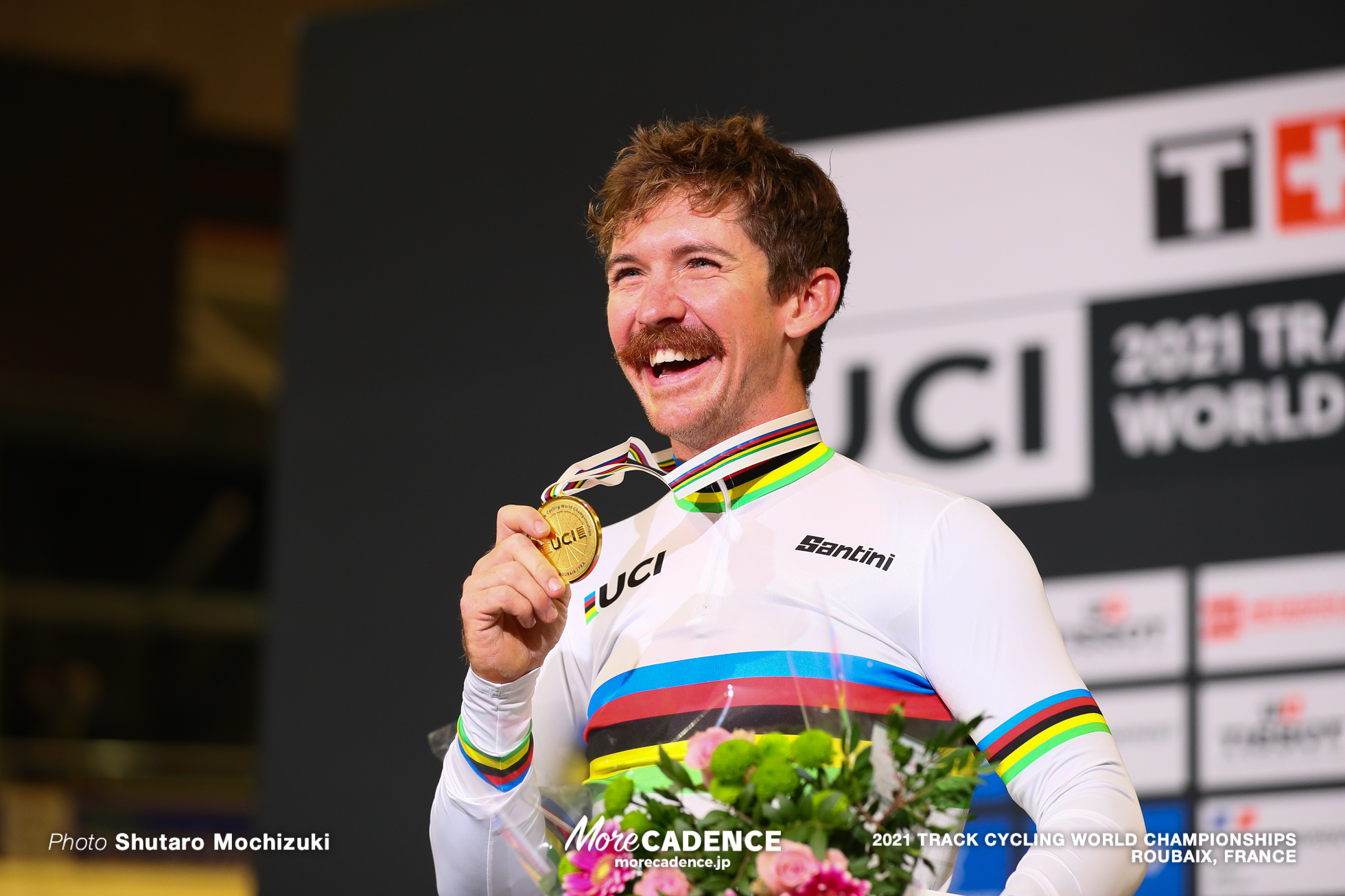 Men's Individual Pursuit Podium / 2021 Track Cycling World Championships, Roubaix, LAMBIE Ashton（USA）アシュトン・ランビー