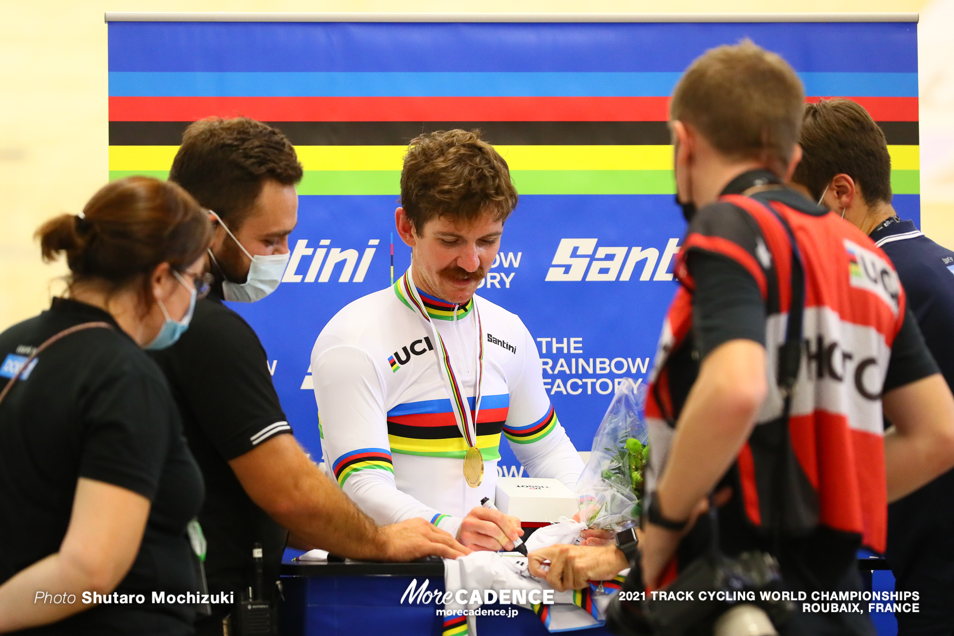 Men's Individual Pursuit Podium / 2021 Track Cycling World Championships, Roubaix, LAMBIE Ashton（USA）アシュトン・ランビー