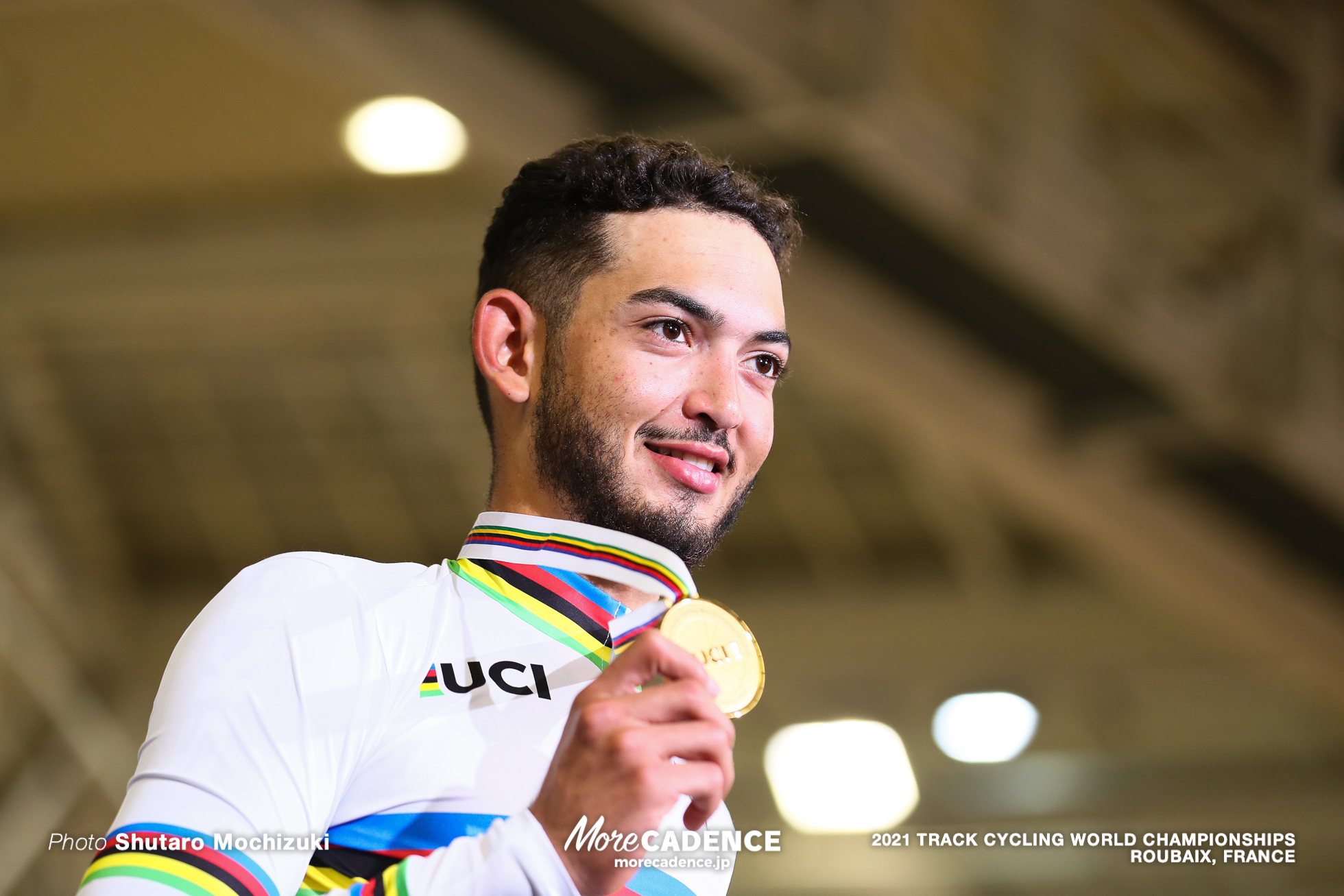 Men's Scratch Race Podium / 2021 Track Cycling World Championships, Roubaix, GRONDIN Donavan（FRA）ドノヴァン・ゴロンダン