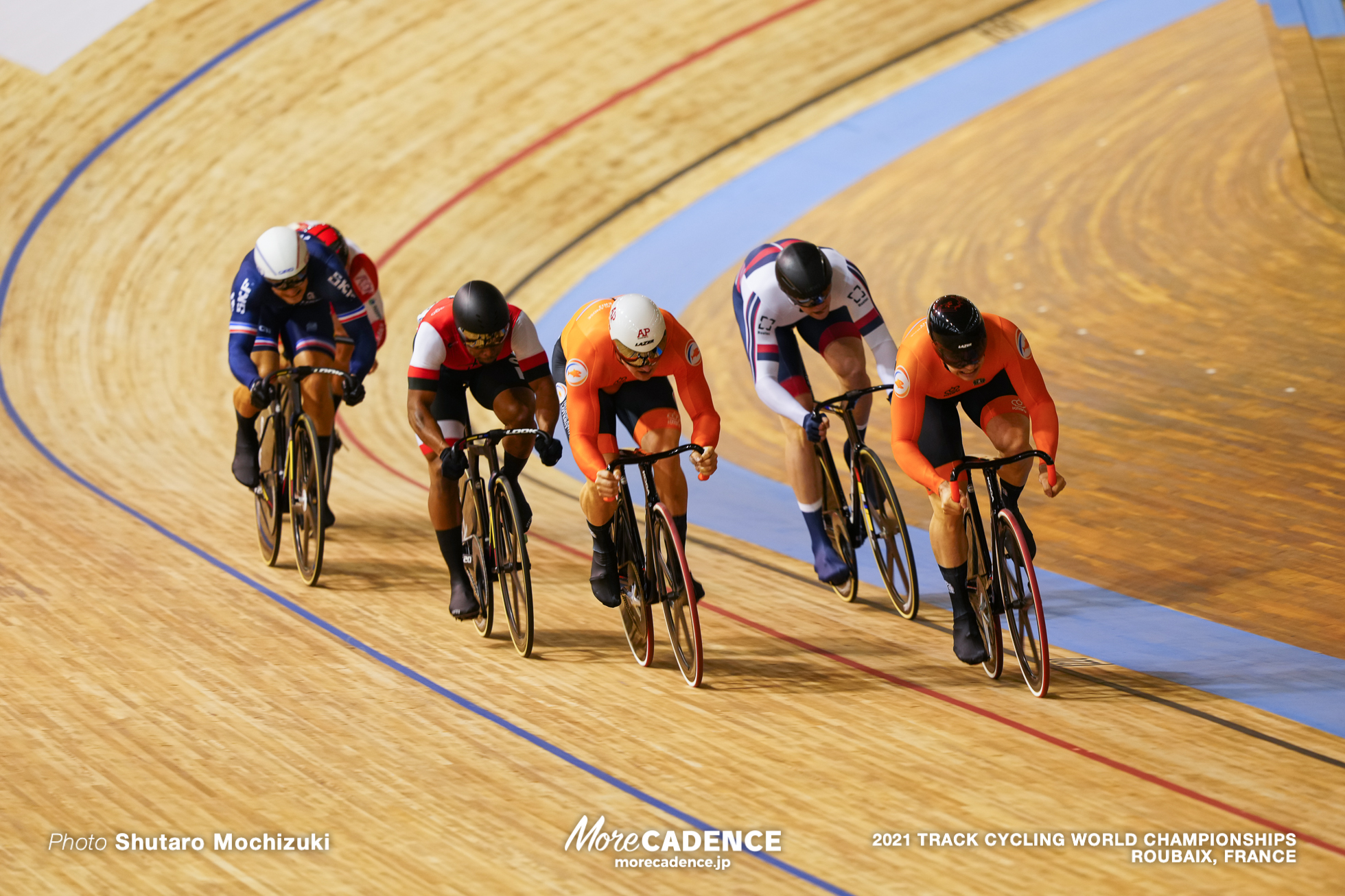 Men's Keirin Finals 1-6 / 2021 Track Cycling World Championships, Roubaix, HELAL Rayan（FRA）ライアン・エラル, YAMASAKI Kento（JPN）山﨑賢人, LAVREYSEN Harrie（NED）ハリー・ラブレイセン, IAKOVLEV Mikhail（RCF）ミクヘイル・イアコフレフ, PAUL Nicholas（TTO）ニコラス・ポール, HOOGLAND Jeffrey（NED）ジェフリー・ホーフラント