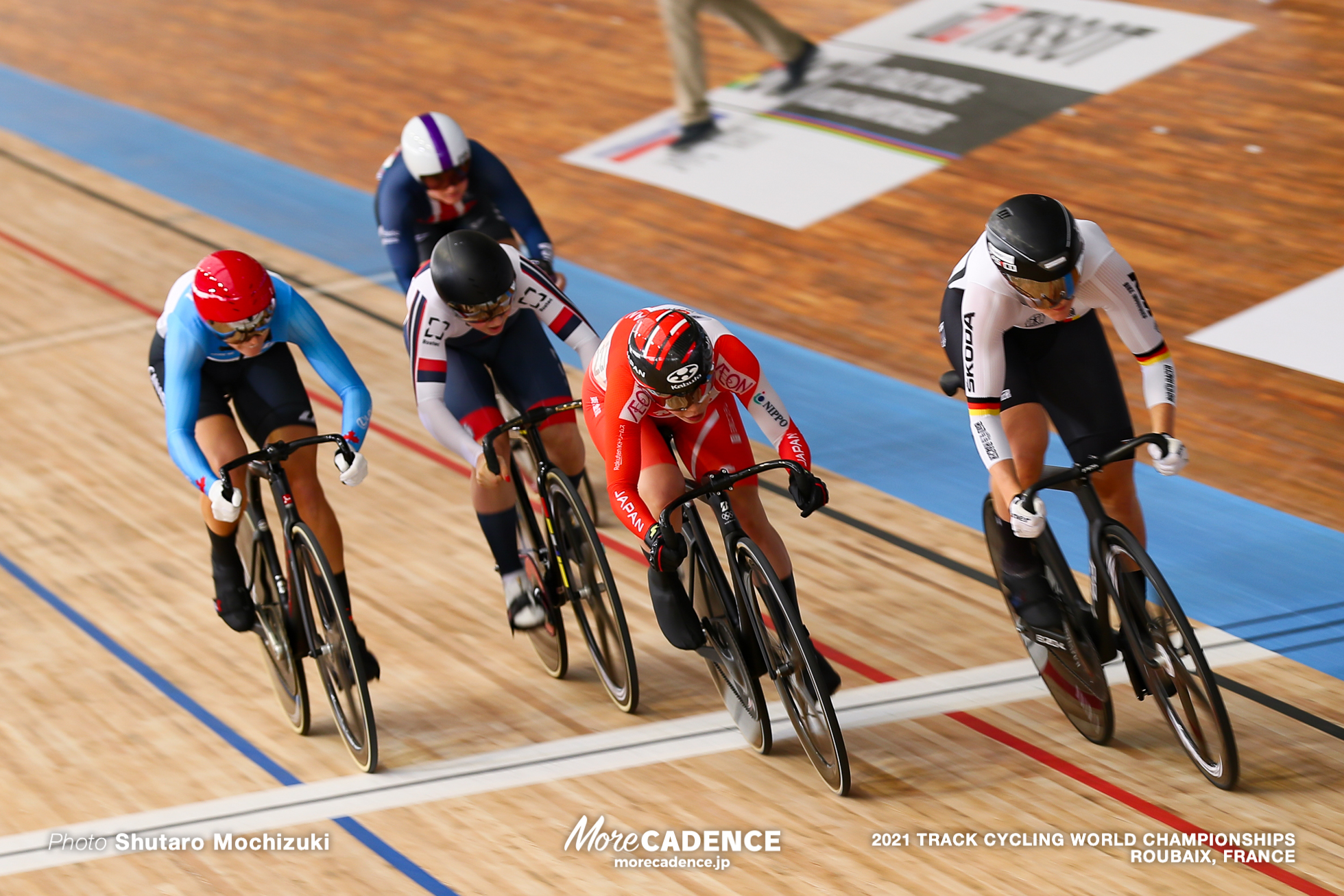 Women's Keirin Final 1-6 / 2021 Track Cycling World Championships, Roubaix, SATO Mina（JPN）佐藤水菜, GODBY Madalyn（USA）マダリン・ゴドビー, MITCHELL Kelsey（CAN）ケルシー・ミシェル, FRIEDRICH Lea Sophie（GER）リー ソフィー・フリードリッヒ