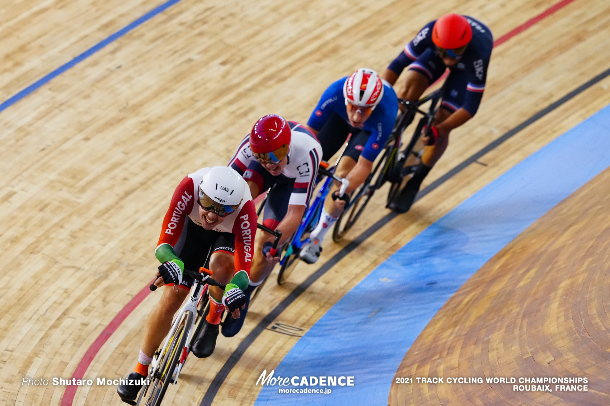 Men's Elimination Race / 2021 Track Cycling World Championships, Roubaix, LEITAO Iuri（POR）ユリ・レイタオ, ROSTOVTSEV Sergei（RCF）セルゲイ・ロストフツェフ, VIVIANI Elia（ITA）エリア・ビビアーニ, GRONDIN Donavan（FRA）ドノヴァン・ゴロンダン