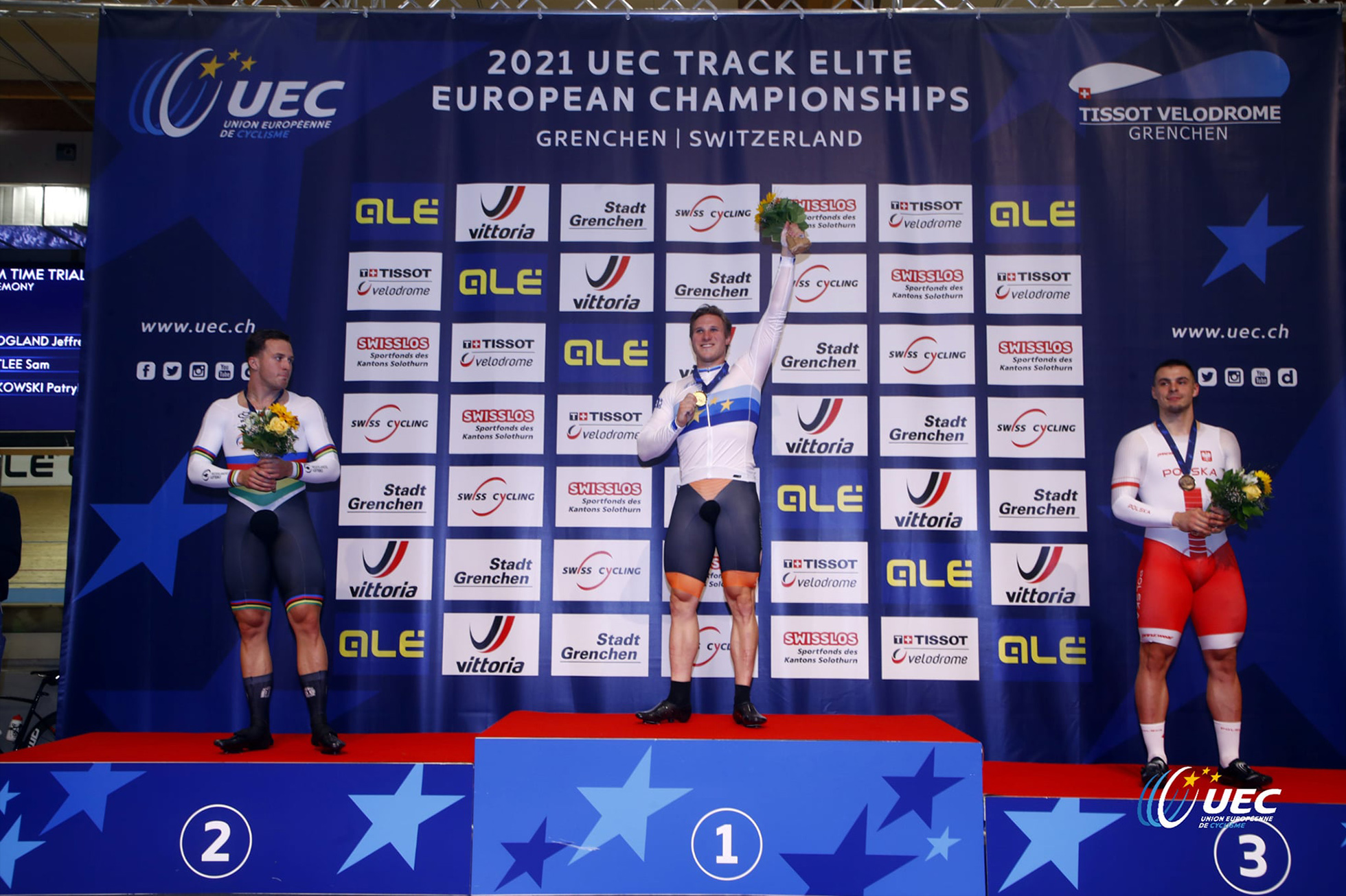 Men's 1km Time Trial 2021 UEC Track Championships,ジェフェリー・ホーフラント,サム・リグトレー,パトリック・ライコフスキ