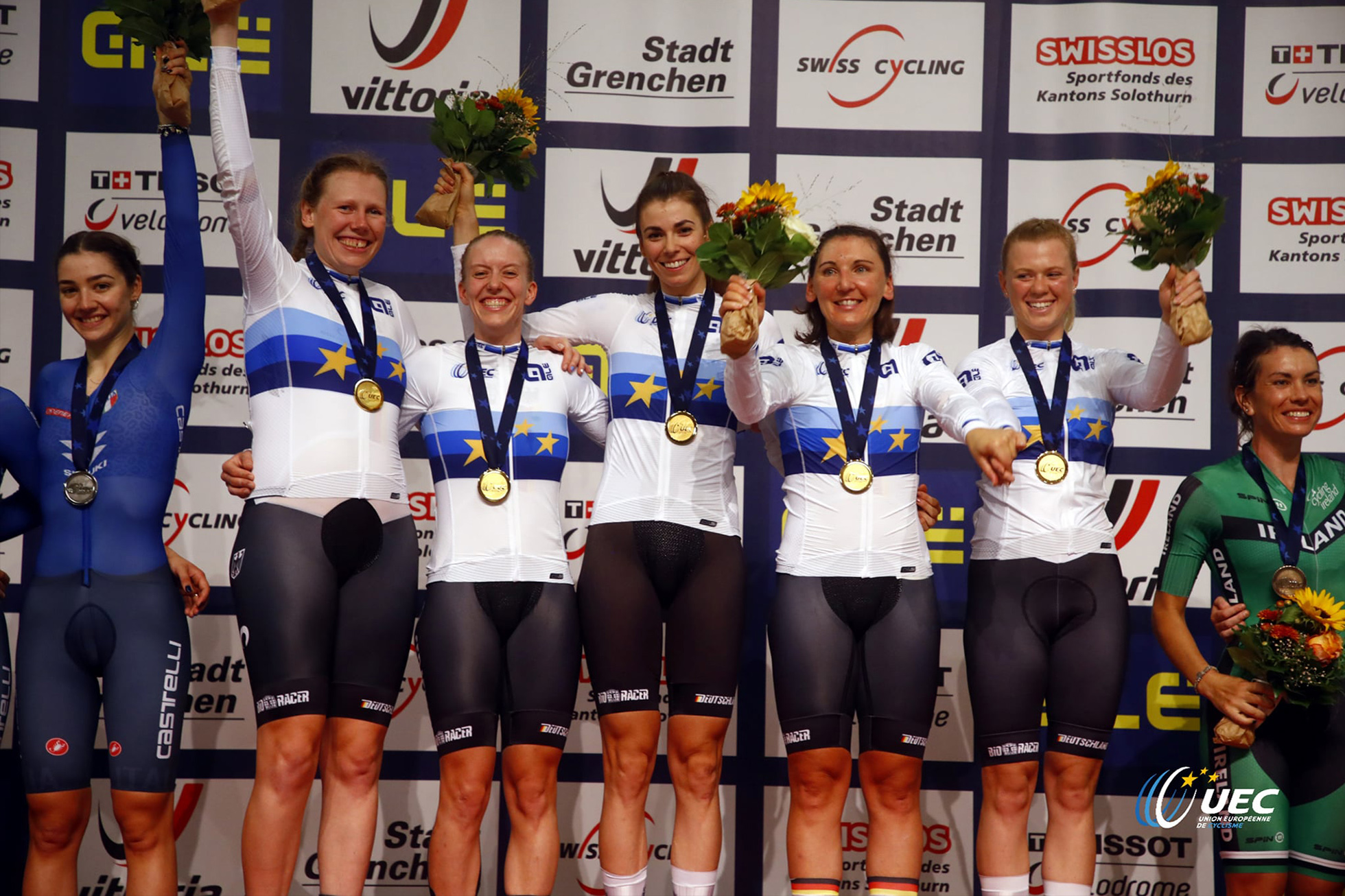 Women's Team Pursuit 2021 UEC Track Championships,フランチスカ・ブラウス,リサ・ブレナウアー,マイキ・クローガ.ローラ・ズイスミルヒ,レナ シャーロット・ライスナー