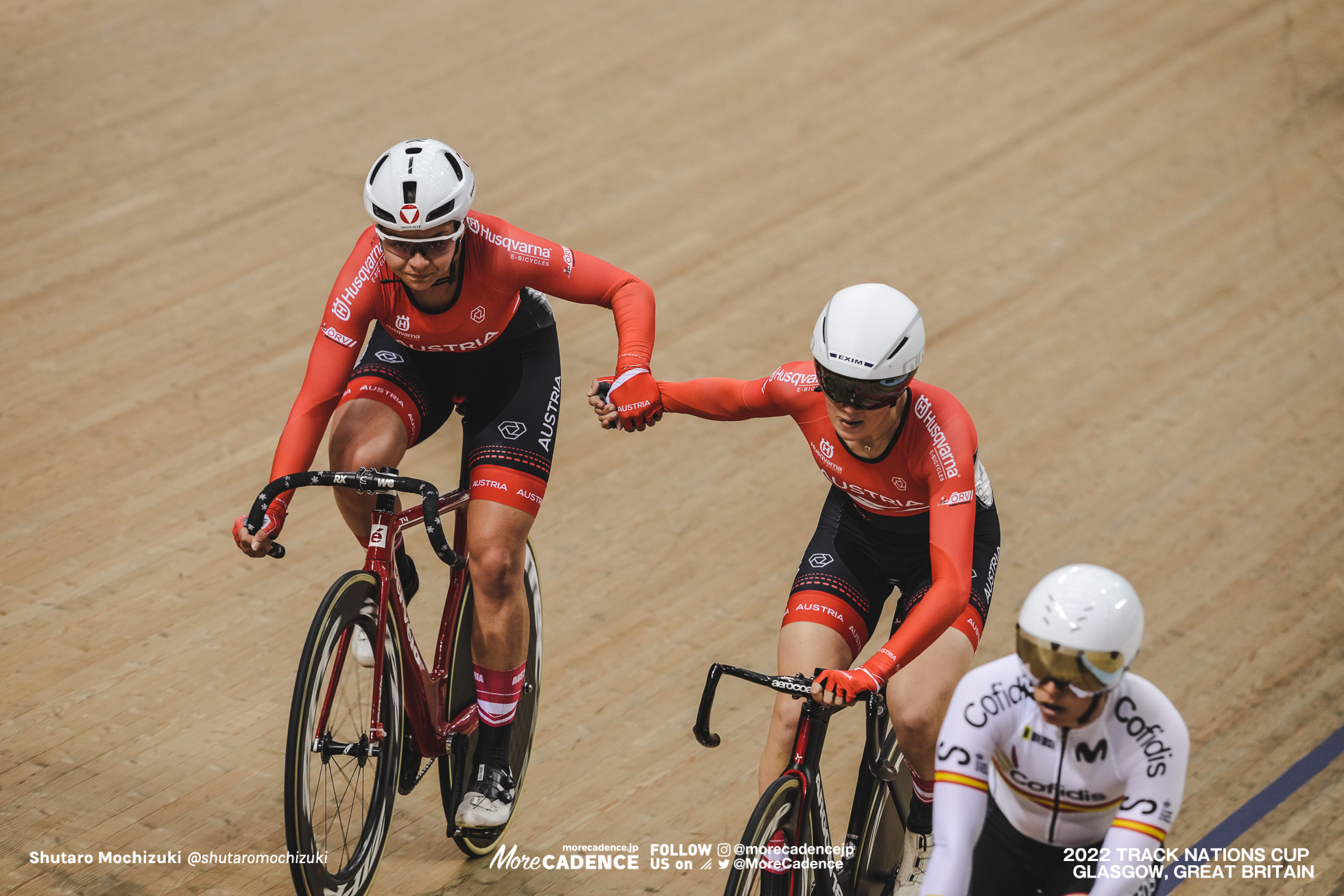 レイラ・チュウェンナー GSCHWENTNER Leila, ベルナ・エバーハート EBERHARDT Verena, AUT - Austria, Women's Madison, 2022 Track Nations Cup, Glasgow, Great Britain