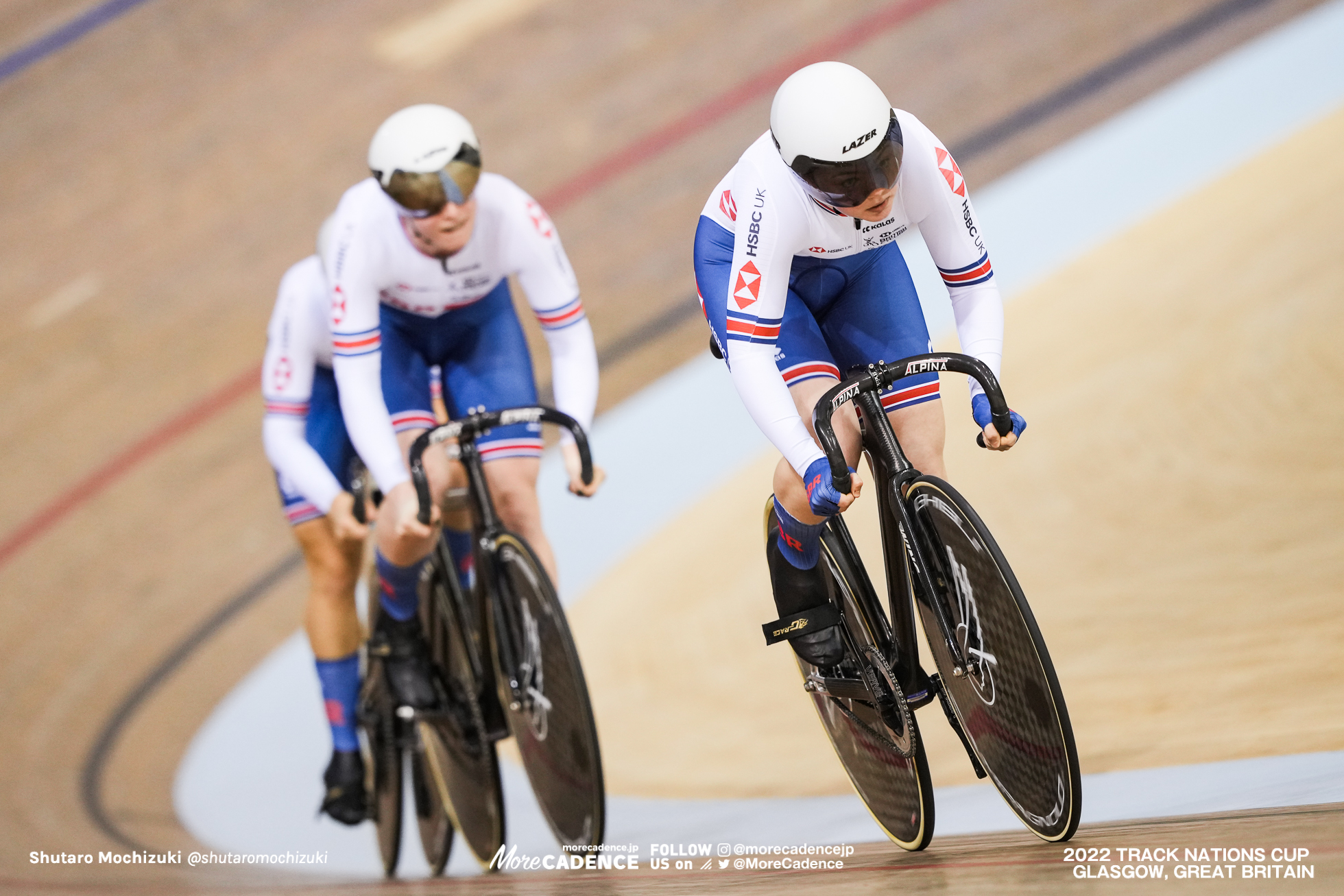 ローレン・ベイト BATE Lauren, ソフィー・ケープウェル CAPEWELL Sophie, ミリセント・タナー TANNER Millicent, GBR - Great Britain 1, Women's Team Sprint, 2022 Track Nations Cup, Glasgow, Great Britain