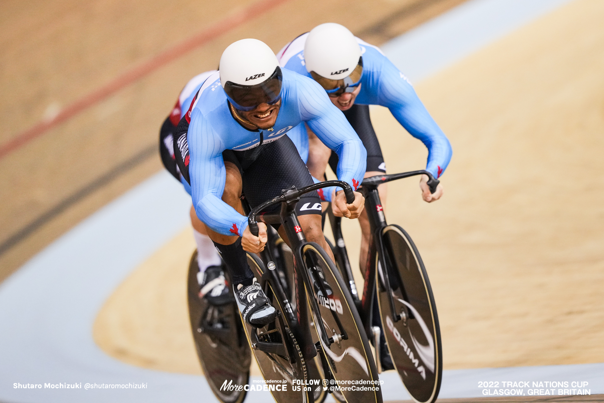 ライアン・ドディク DODYK Ryan, ジェランド・シドニー SYDNEY Je'Land, ニック・ワメス WAMMES Nick, CAN - Canada, Men's Team Sprint, 2022 Track Nations Cup, Glasgow, Great Britain