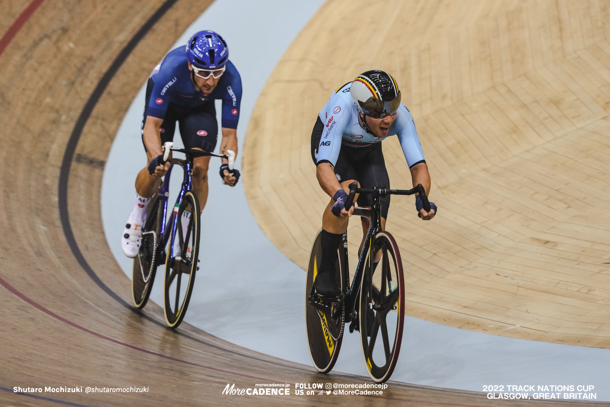 エリア・ビビアーニ VIVIANI Elia, ITA, ファビオ・ファンデンボッシェ van den BOSSCHE Fabio, BEL, Elimination, Men's Omnium, 2022 Track Nations Cup, Glasgow, Great Britain