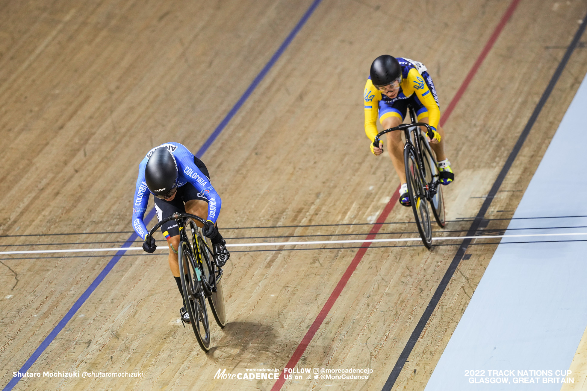 オレナ・スタリコワ STARIKOVA Olena, UKR, マーサ・バヨナ BAYONA PINEDA Martha, COL, Women's Sprint, 2022 Track Nations Cup, Glasgow, Great Britain