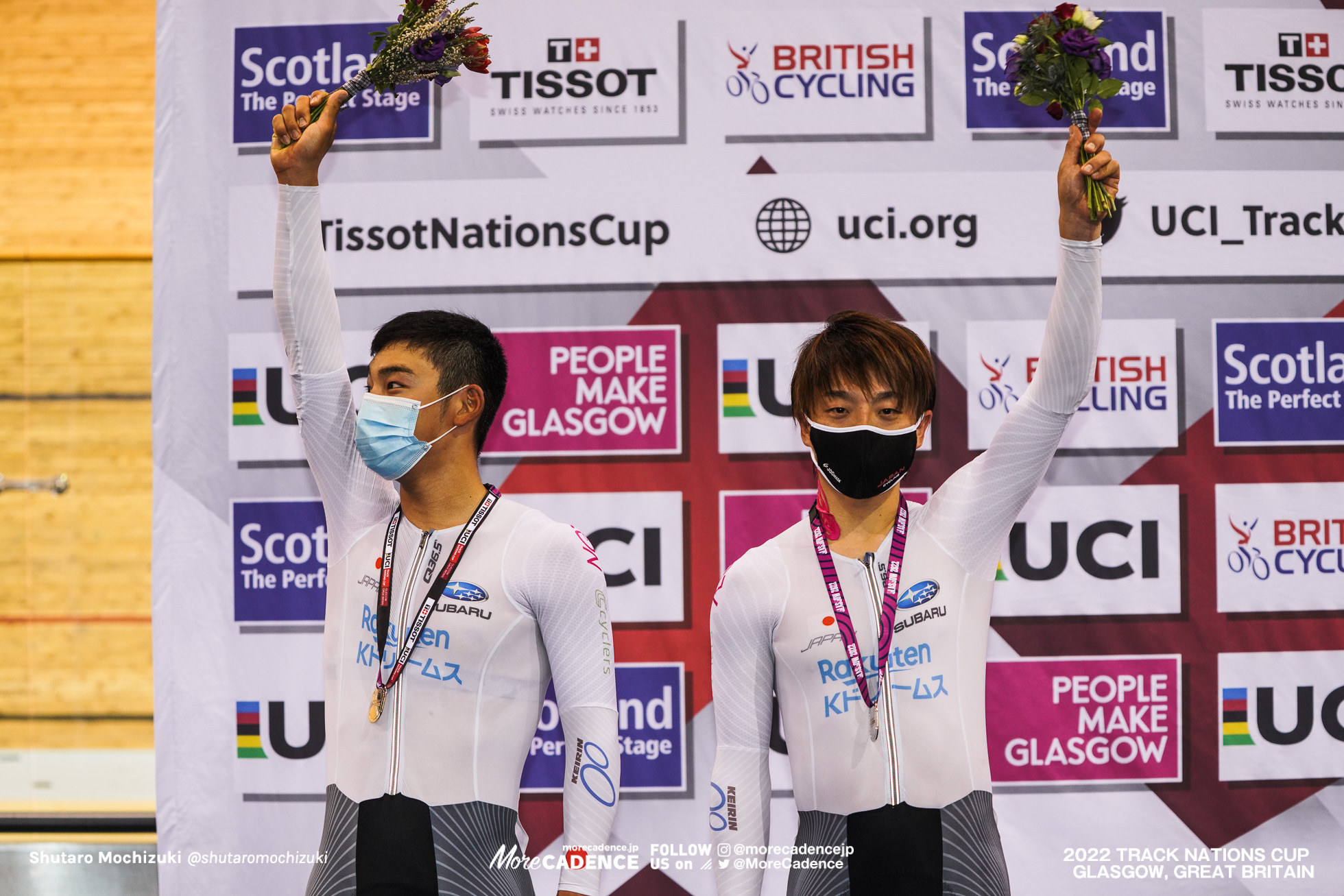 窪木一茂 KUBOKI Kazushige, 今村駿介 IMAMURA Shunsuke, JPN - Japan, Men's Madison, 2022 Track Nations Cup, Glasgow, Great Britain